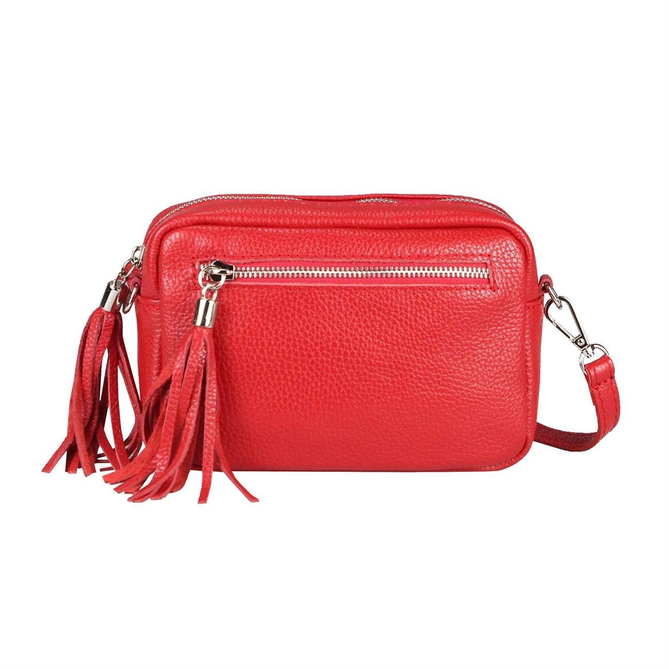 Schultertasche Made in Italy Damen Leder Tasche CrossOver