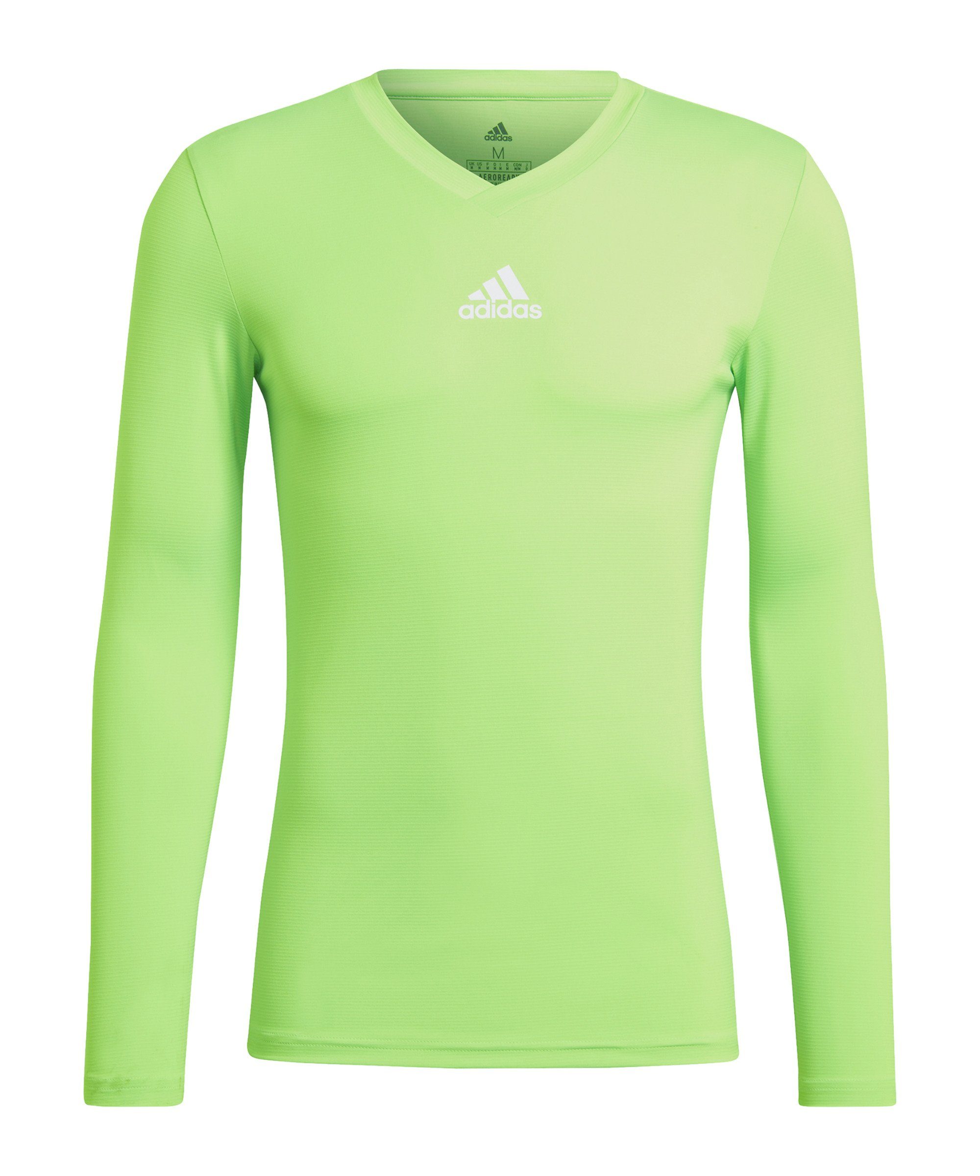 adidas Performance Funktionsshirt Team Base Top langarm Nachhaltiges Produkt gruenweiss | Funktionsshirts