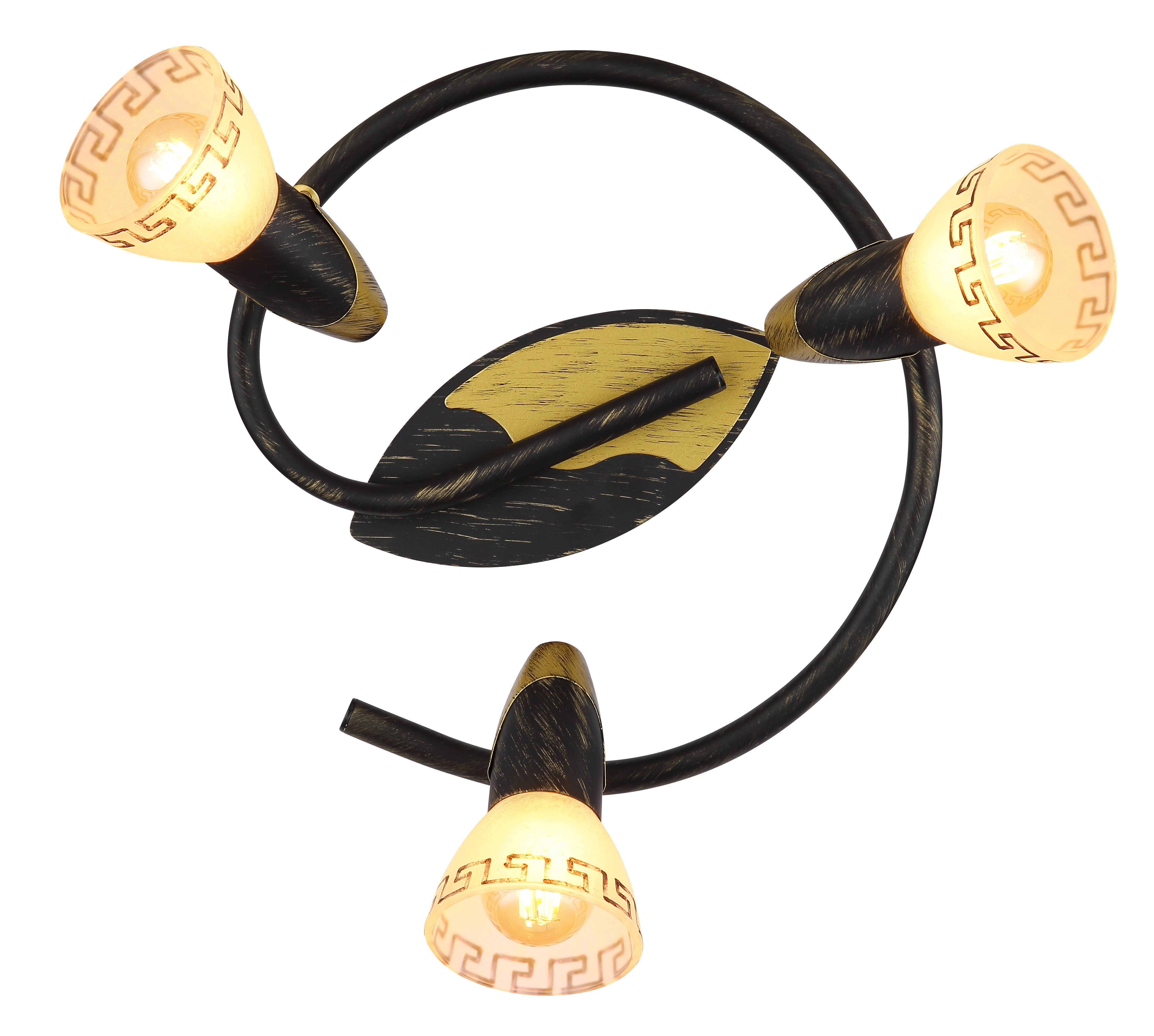 GLOBO LIGHTING Deckenstrahler NOVARA, ohne Leuchtmittel, Deckenspot/goldfarben/Wohnzimmer/Flur/ø: 300mm