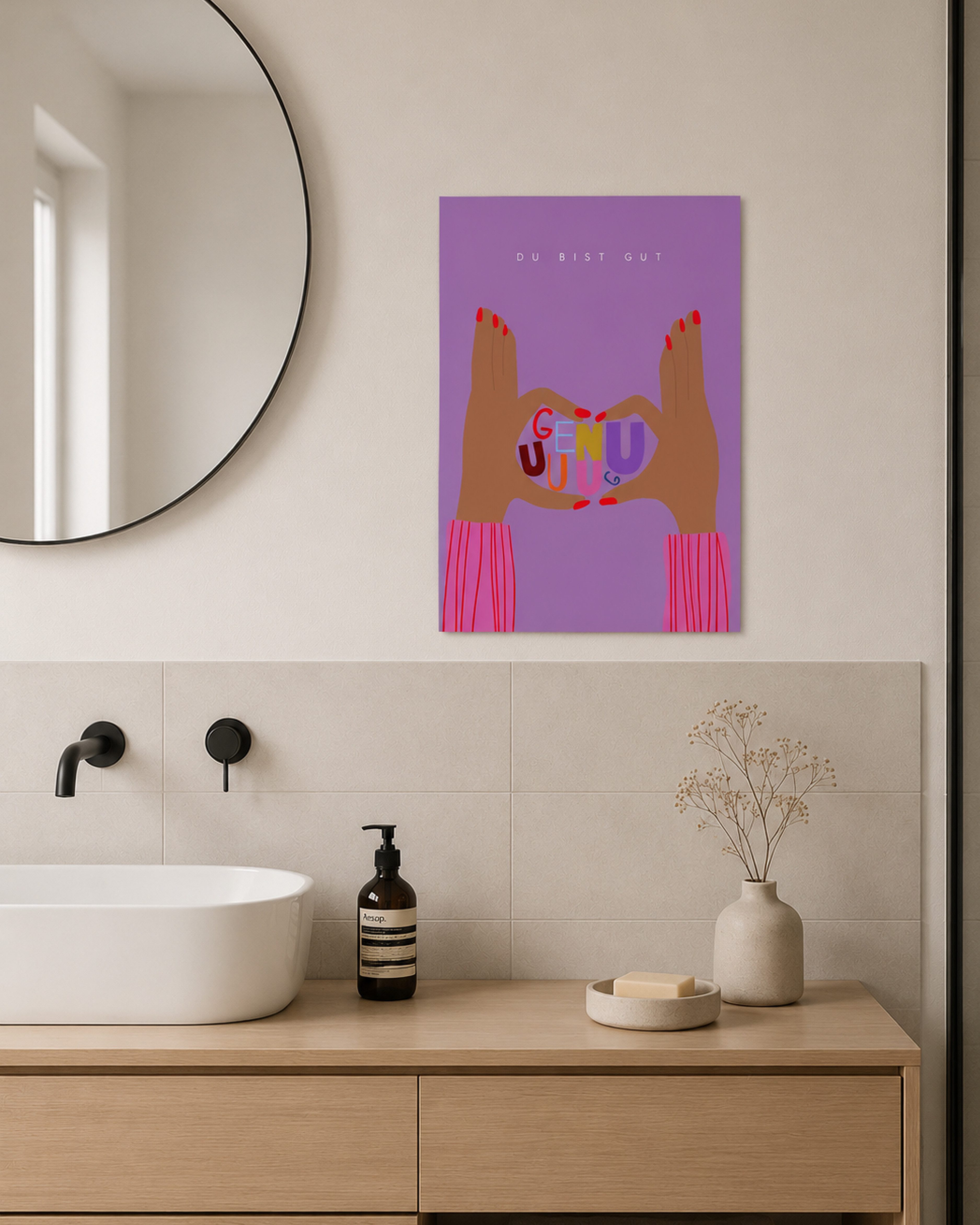 Close Up Poster Kunstdruck “Du bist gut genug” – Self-Love Poster 30x40 cm – Bild 5 von 5