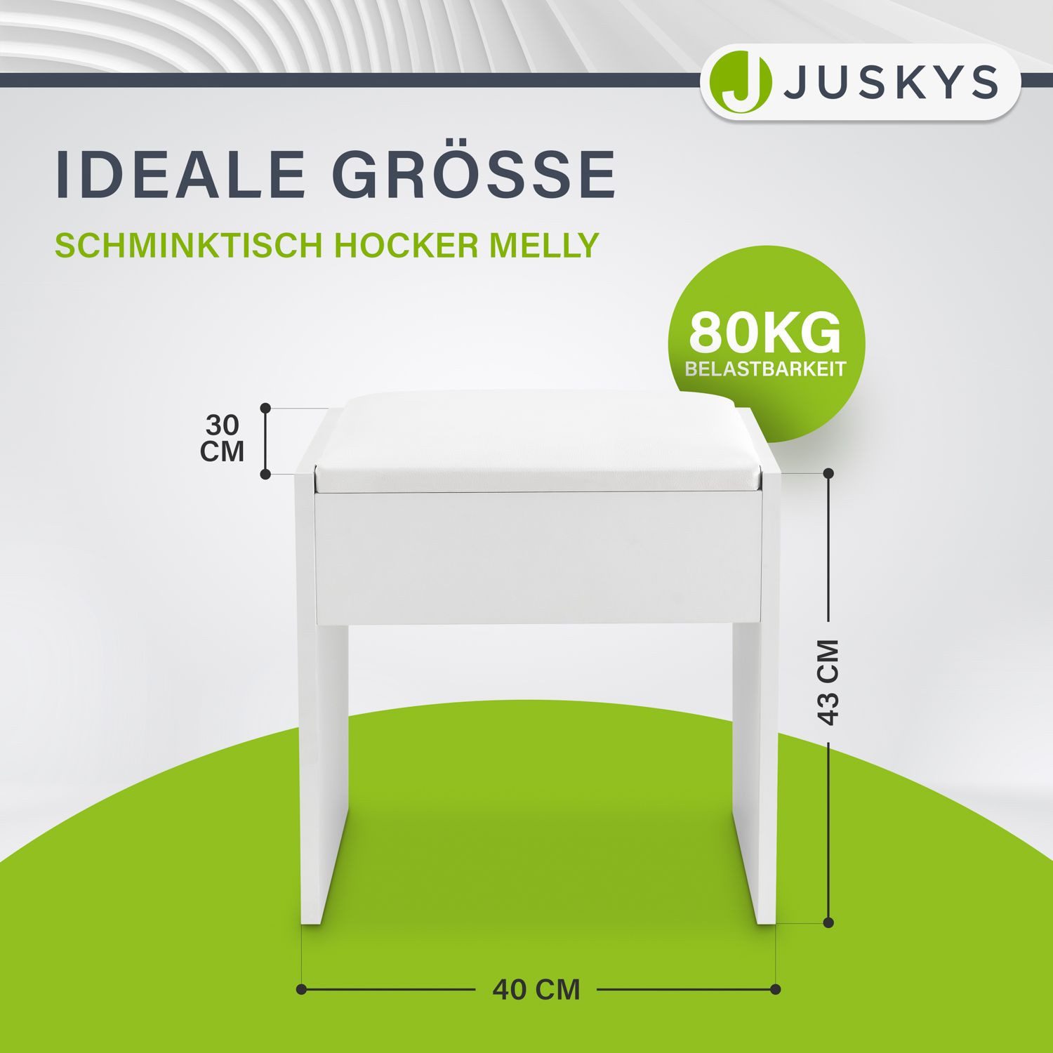 Juskys Sitzhocker Melly, 30x40x43 cm, hoher Sitzkomfort, beschichtet und kr günstig online kaufen