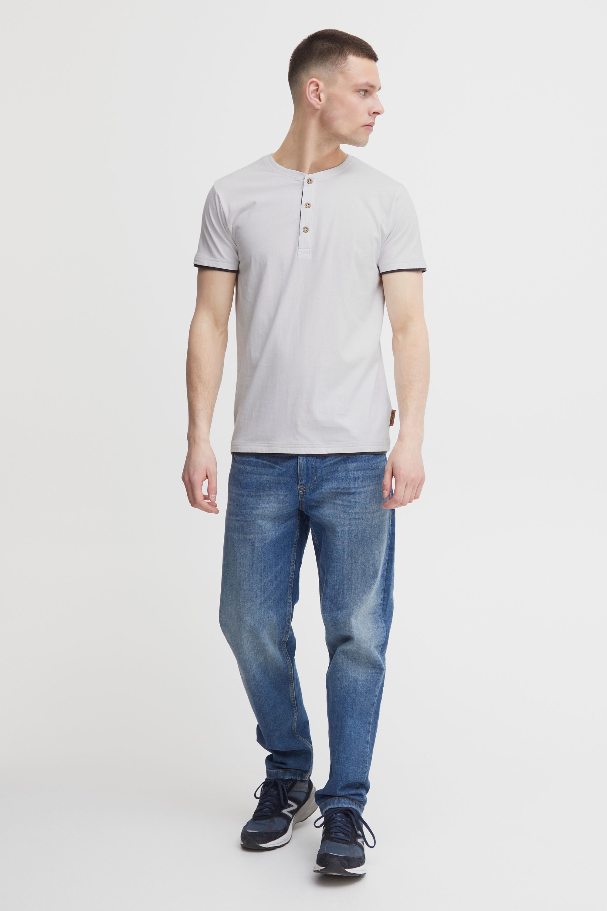 Indicode Layershirt IDTony Kurzarmshirt mit Knopfleiste günstig online kaufen