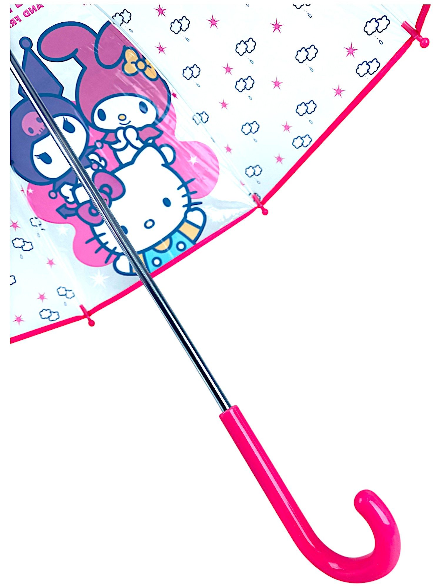 Hello Kitty Stockregenschirm Hello Kity & Friends, Mädchen Regenschirm Kuppelschirm Ø 70, L.: 68 cm