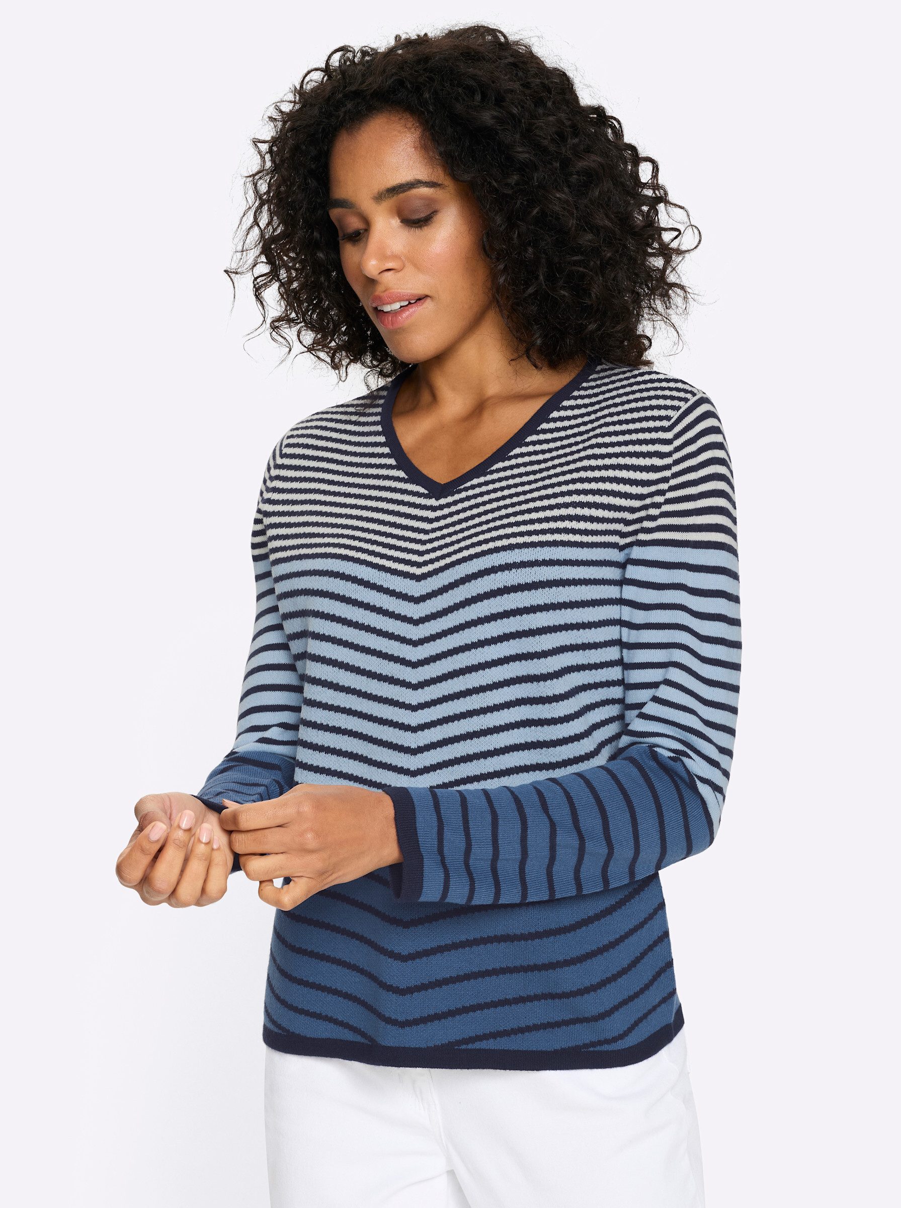 Sieh an! Strickpullover Langarm-Pullover Langarm Jacquard, Jersey