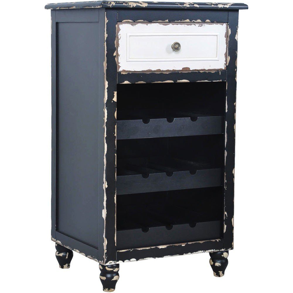 bhp Weinregal, Vintage Wein Regal MDF Holz Schrank Schub Lade Wohnraum