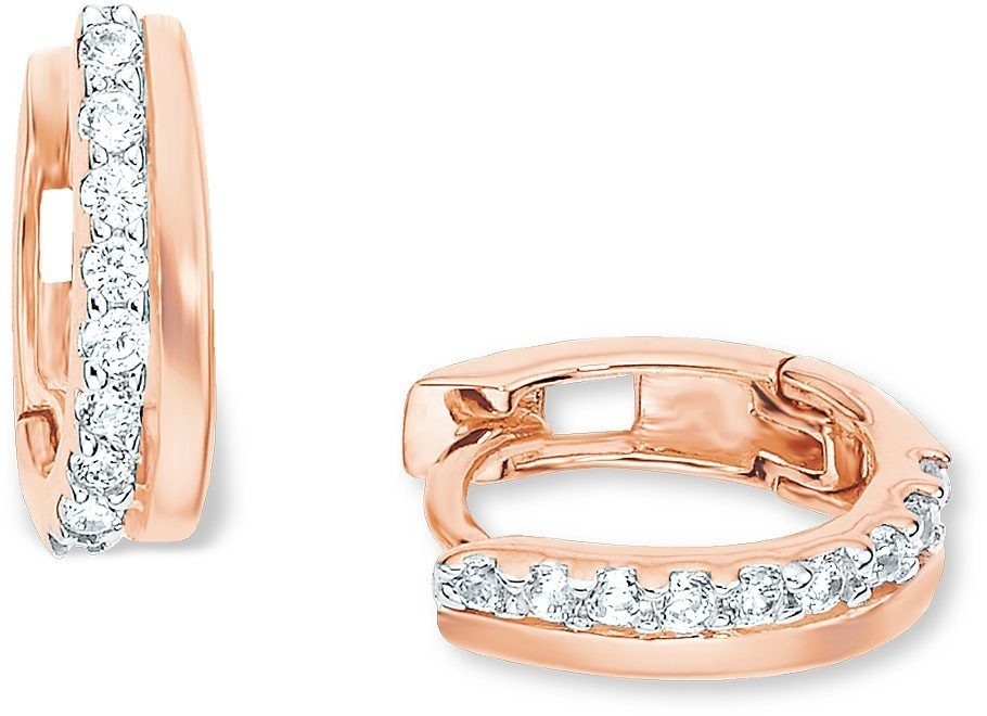 Amor Paar Creolen, mit Zirkonia (synth)