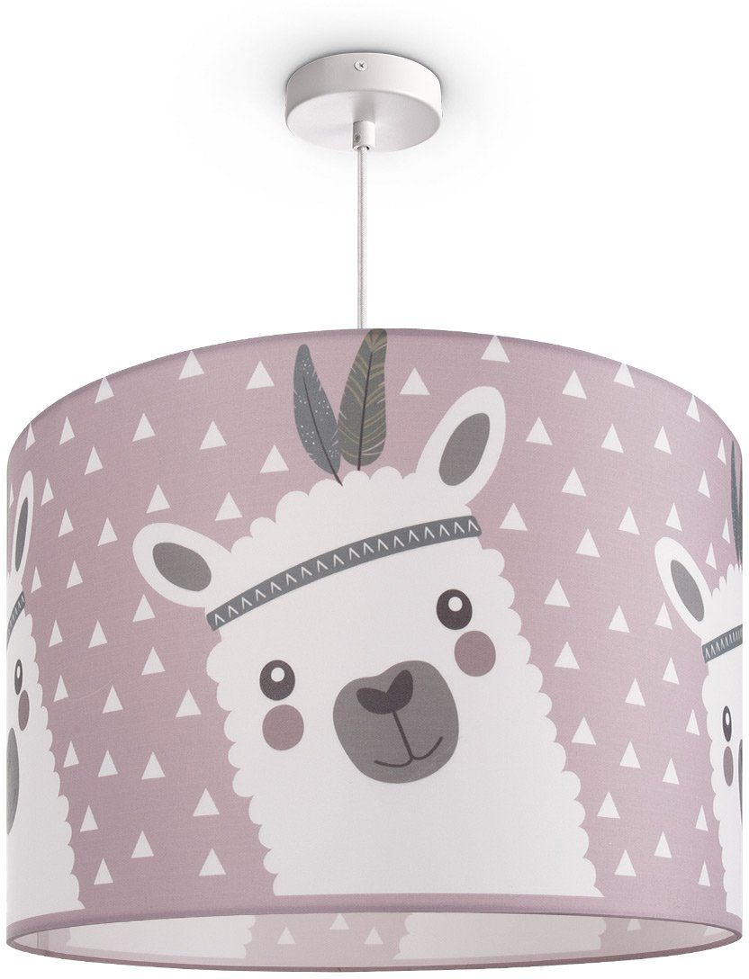 Kinderzimmer Home Leuchtmittel, Lampe Lama-Motiv, Deckenlampe Paco ohne 214, Pendelleuchte LED Ela E27 Kinderlampe