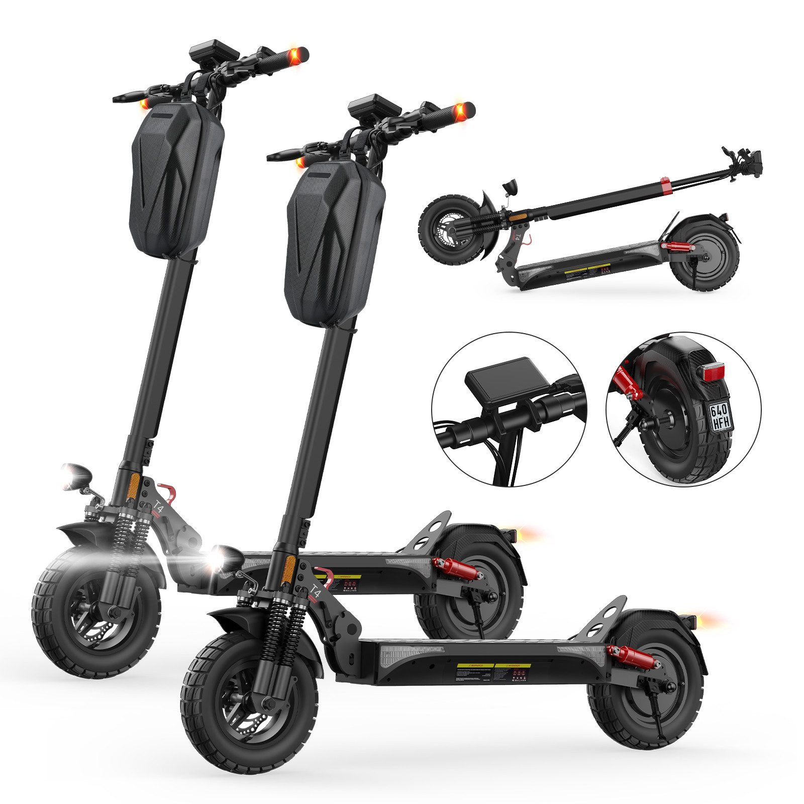 SISIGAD E-Scooter 10 Zoll Faltbar - 20km/h, 20 Meilen Reichweite, 100kg Traglast, UL2272 Zertifiziert