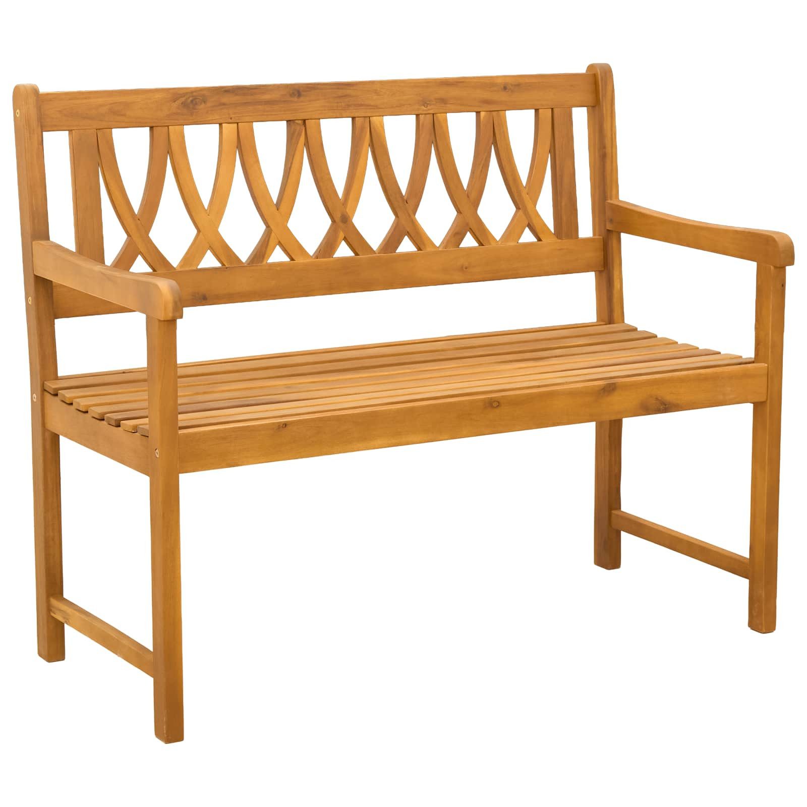 vidaXL Gartenbank Bank Outdoor Natur 110 x 55,5 x 90 cm Massivholz (1-St)
