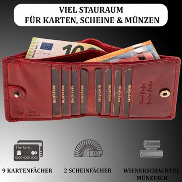 Matador Geldbörse (Damen Herren Groß Vintage Leder Geldbörse, Damen Herren Portemonnaie mit RFID Schutz), Kleine Wiener Schachtel Mini GeldbörsePortmonee BrieftascheHerrenKlein