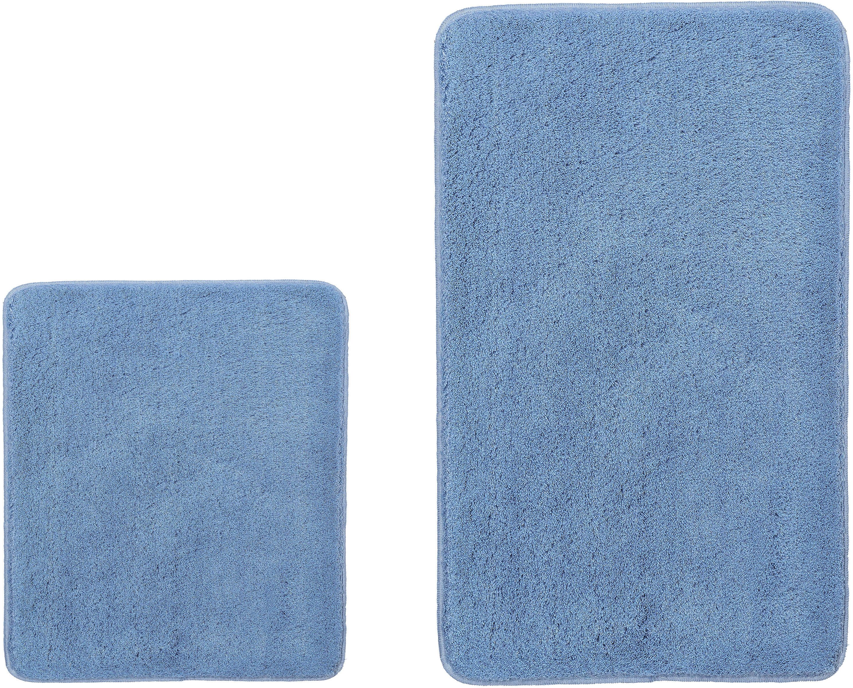 Kleine Wolke Badematte RELAX, Badvorleger, Badezimmer Teppich, Höhe 30 mm, rutschhemmend beschichtet, fußbodenheizungsgeeignet, Polyacryl, rechteckig, 2er-Set 55x65 cm / 70x120 cm, Badteppich, meliert, rechteckig, rund & als Set erhältlich