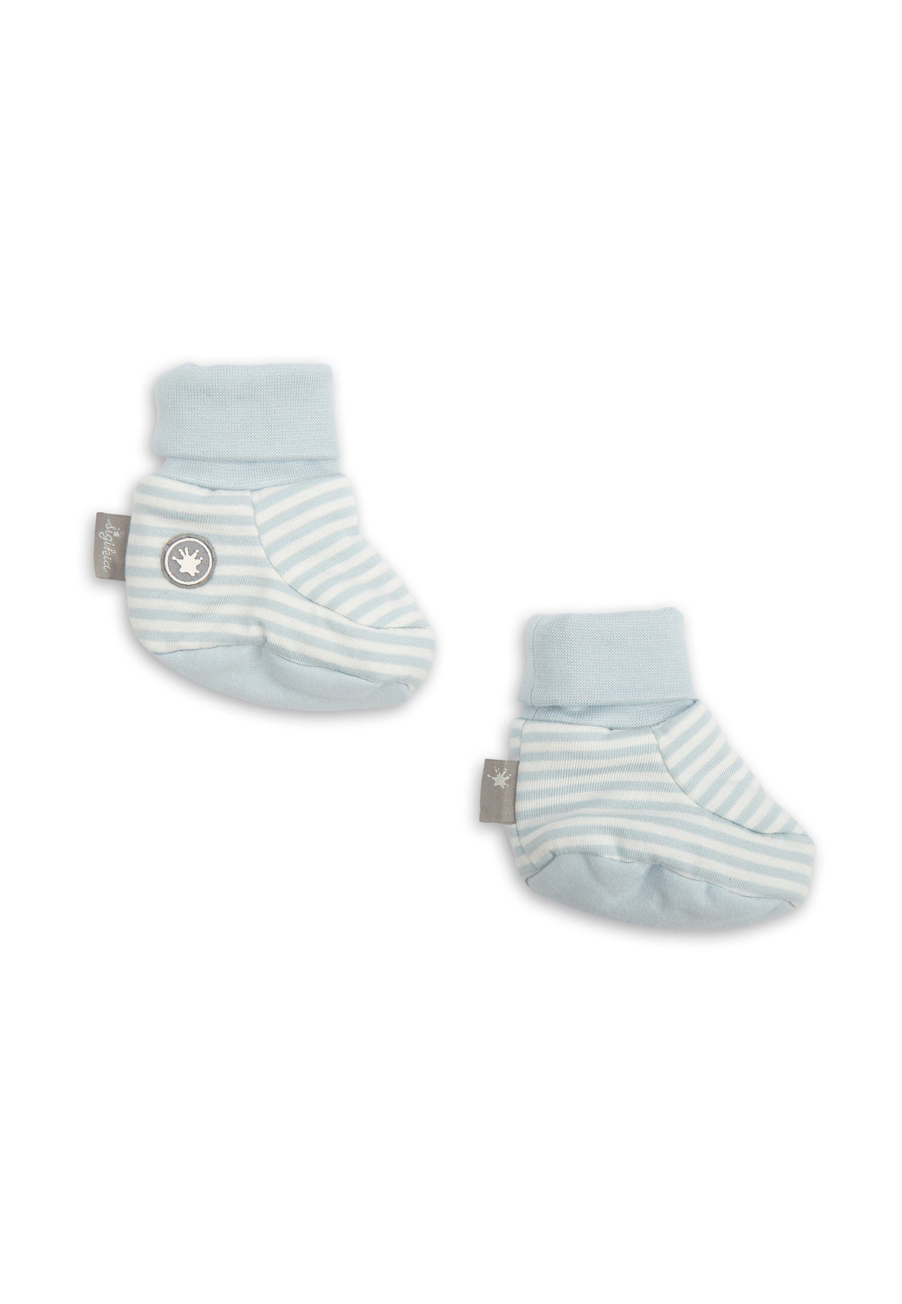 Sigikid Baby Stoffschuhe Schuhe (1-tlg) Krabbelschuh wattiert blau Single Jersey