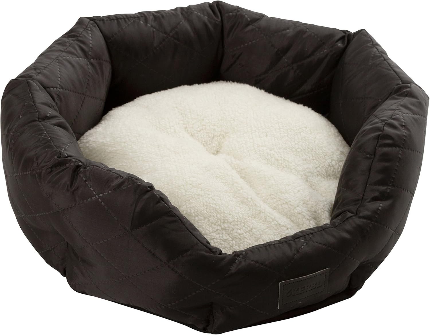 Kerbl Hundebett Kuschelbett Charlotte, 45 x 41 cm, schwarz/weiß