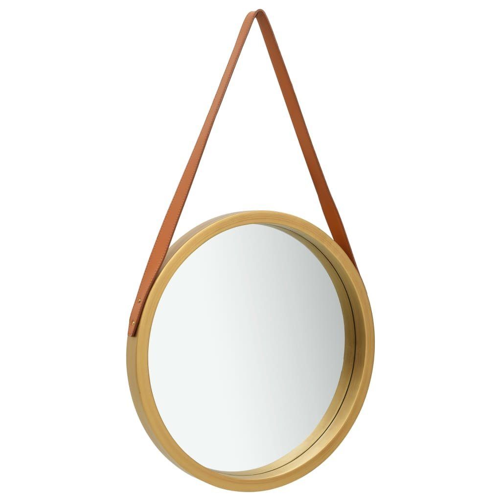 vidaXL Spiegel Wandspiegel mit Gürtel 50 cm Golden (1-St)