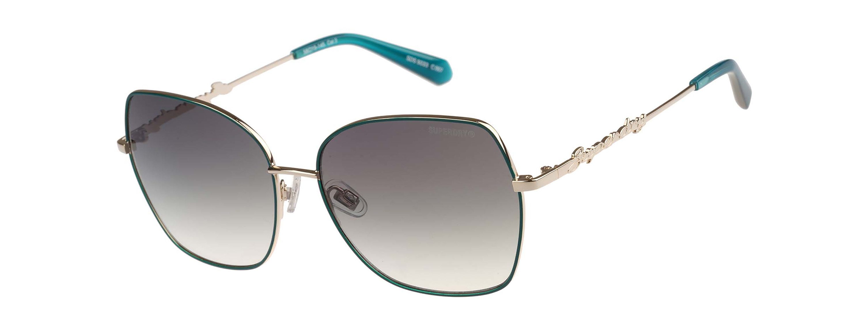 Superdry Sonnenbrille Modell 995062 Form Butterfly, Logoschriftzug auf Bügel, Metallfassung