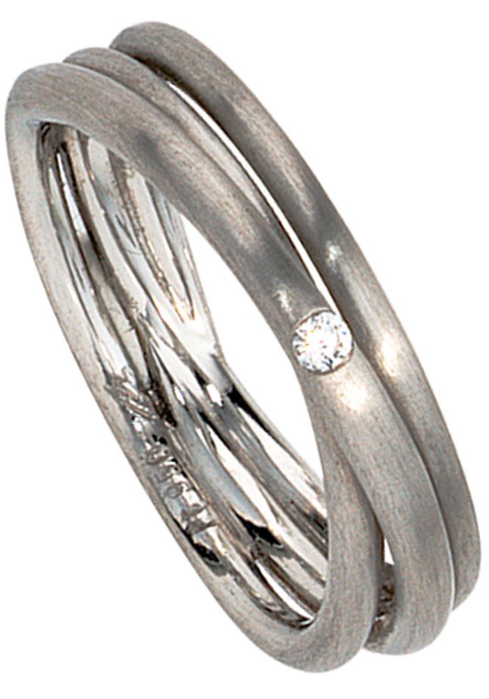 JOBO Diamantring Wickelring Platinring, 950 Platin matt mit Diamant