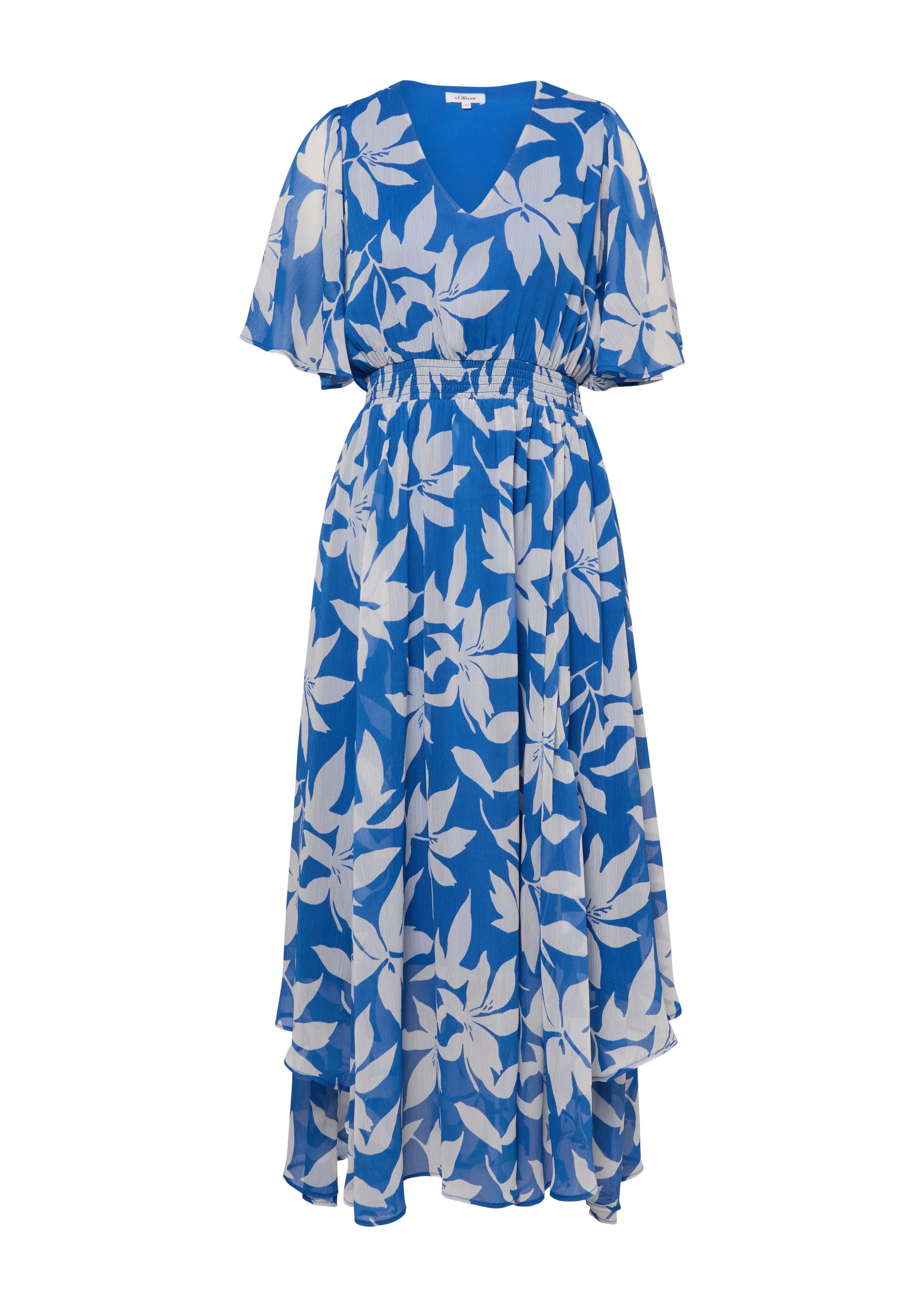 s.Oliver Maxikleid Kleid Maxikleid aus Chiffon mit gesmokter Taille
