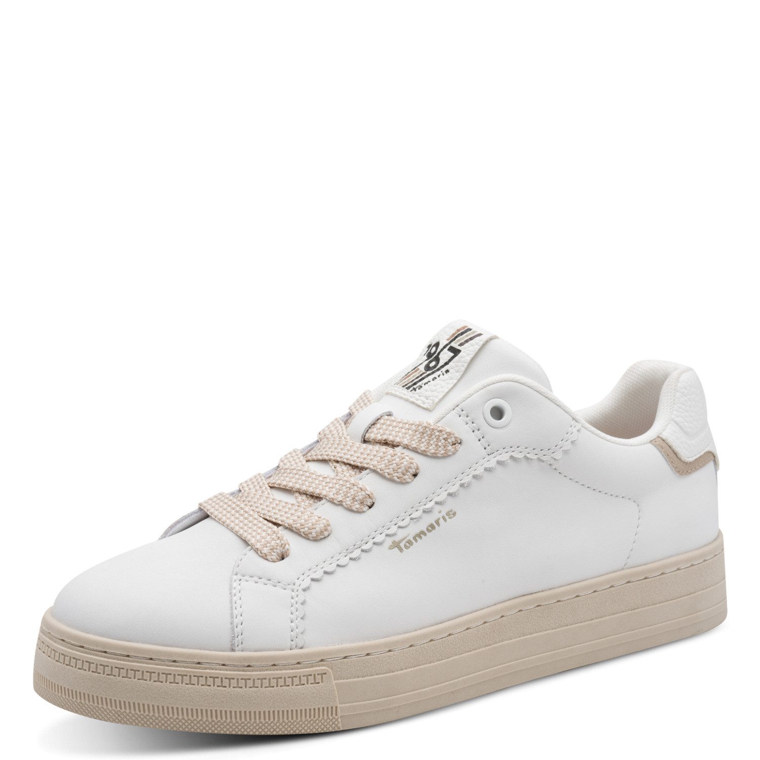 Tamaris Slip-On Sneaker Freizeitschuh, Halbschuh mit Wellenkante und Logoschriftzug