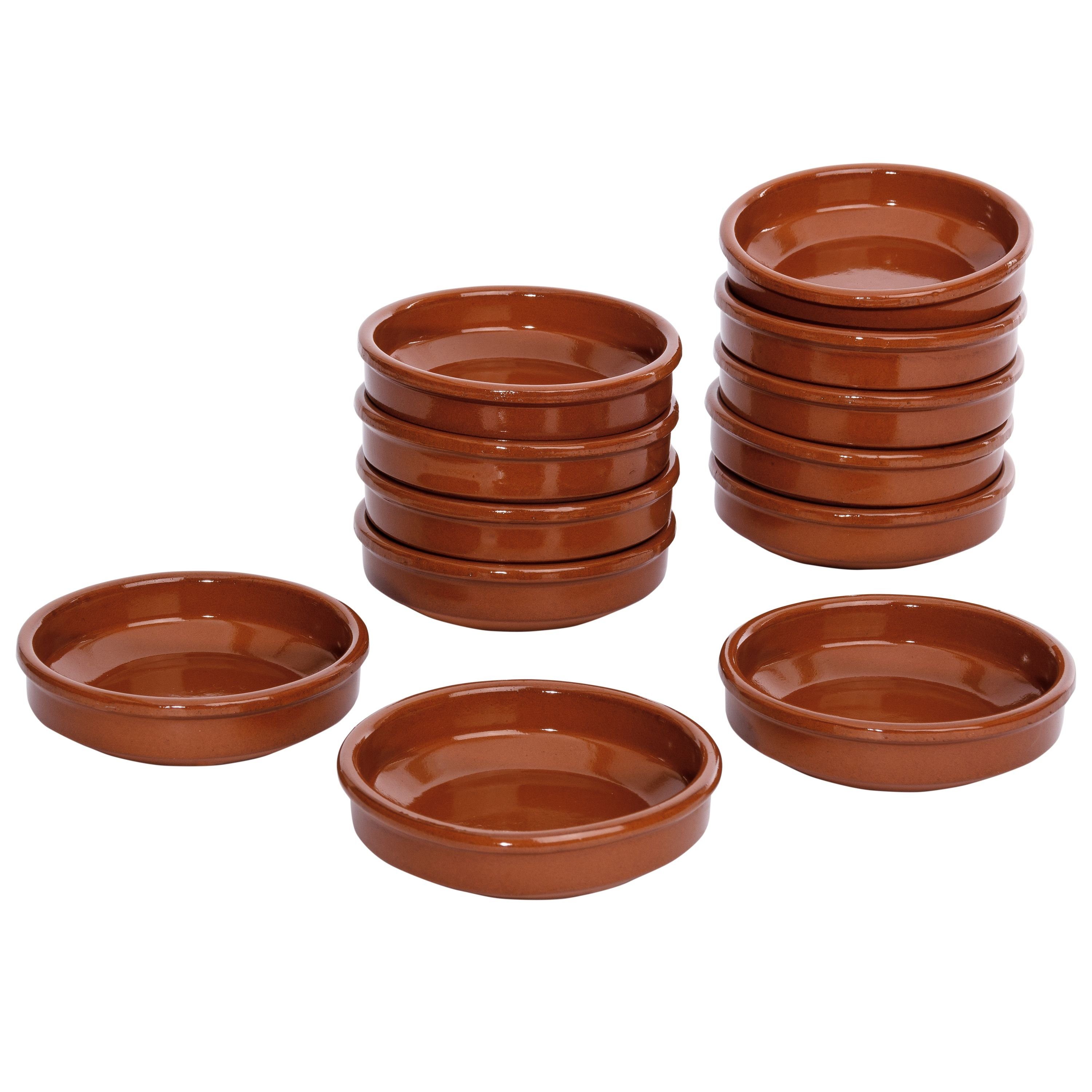 MamboCat Tapas-Schale 12er Set Cazuela Ton-Schale Bruno Ø 12cm Größe S Mittelalter, Ton