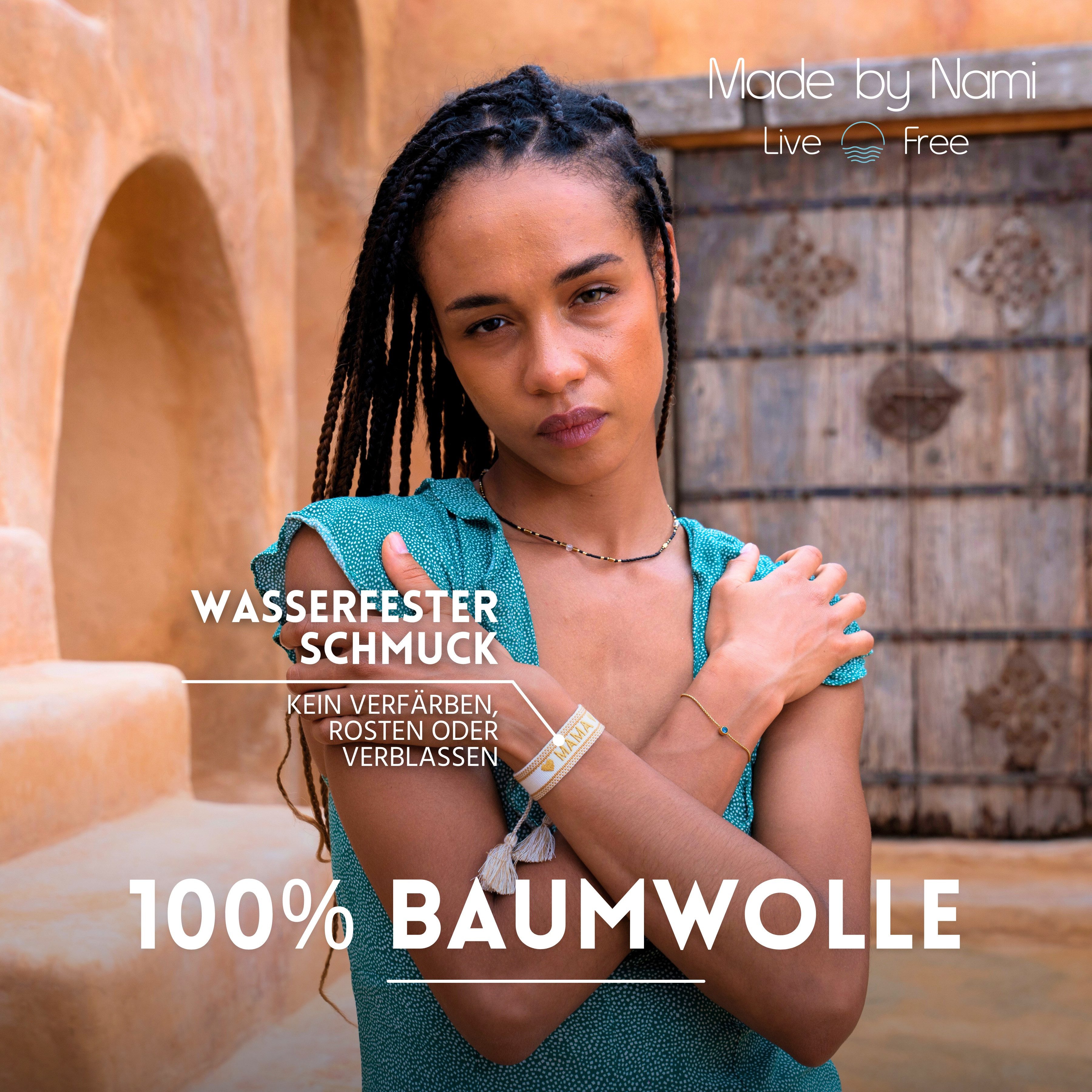 Made by Nami Armband Gewebt Damen mit Schriftzug in verschiedenen Varianten günstig online kaufen