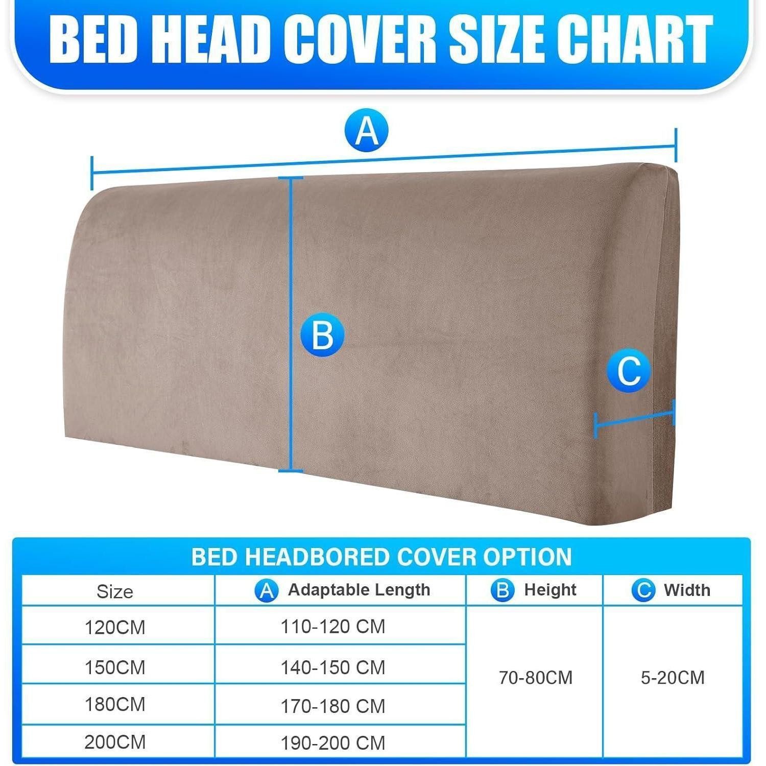 LuxusKollektion Betthusse Kopfteilbezug Samt Khaki 180CM (Geeignete Breite: 170CM-195CM) – Bild 3 von 5