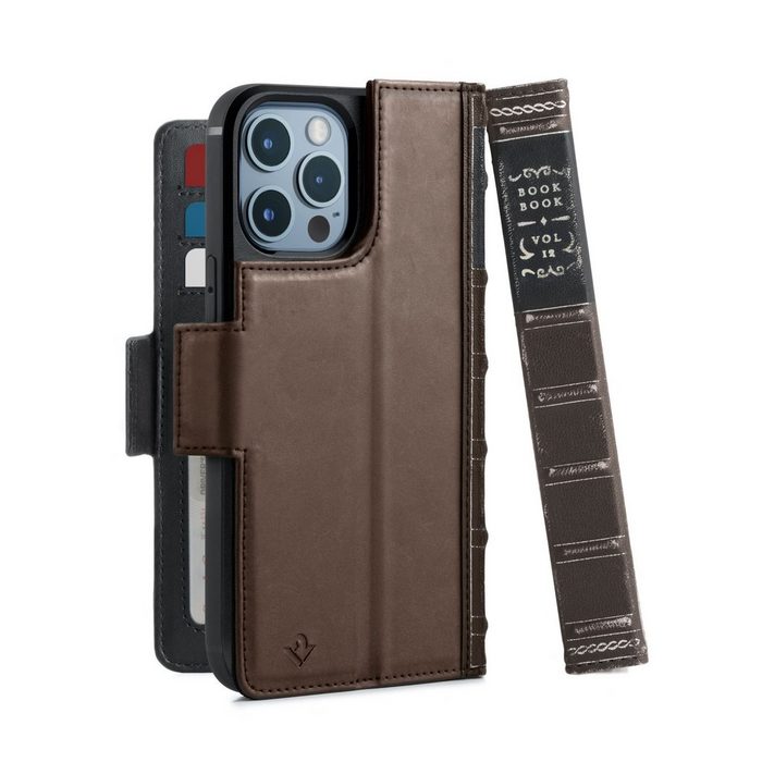 Twelve South Smartphone-Hülle Twelve South BookBook für iPhone 13 PRO MAX - Retro Leder Case MagSafe Hülle im Buchdesign Braun