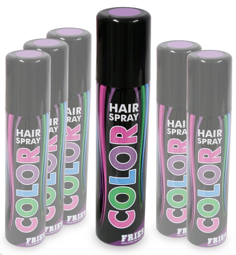 Fries Haarfarbe Pastell Haarspray 100 ml Rosa Lila Blau Grün auswaschbar, Pastellfarben für kreative Partylooks