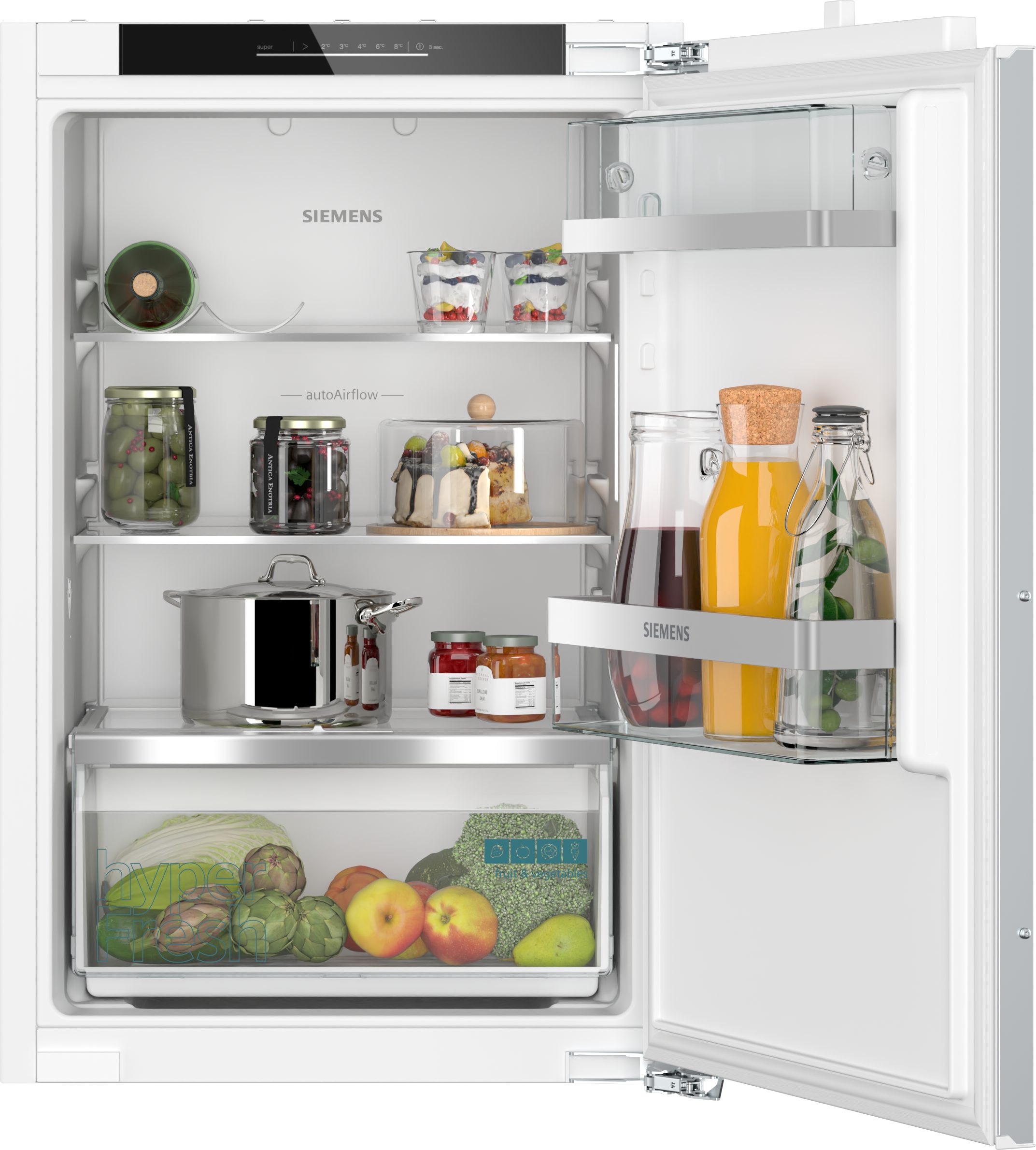 SIEMENS Einbaukühlschrank iQ500 KI21RADD1, 87,4 cm hoch, 55,8 cm breit, HyperFresh: längere Frische für Obst und Gemüse