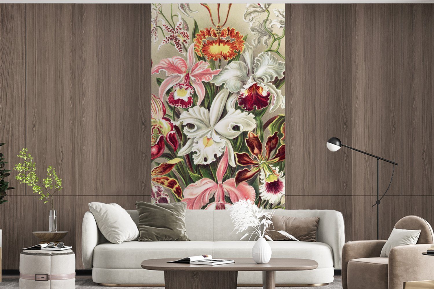 Blumen Matt, - - Fototapete Haeckel (2 - bedruckt, Wohnzimmer Schlafzimmer MuchoWow für Jahrgang Orchidee, St), Küche, Fototapete Vliestapete Ernst