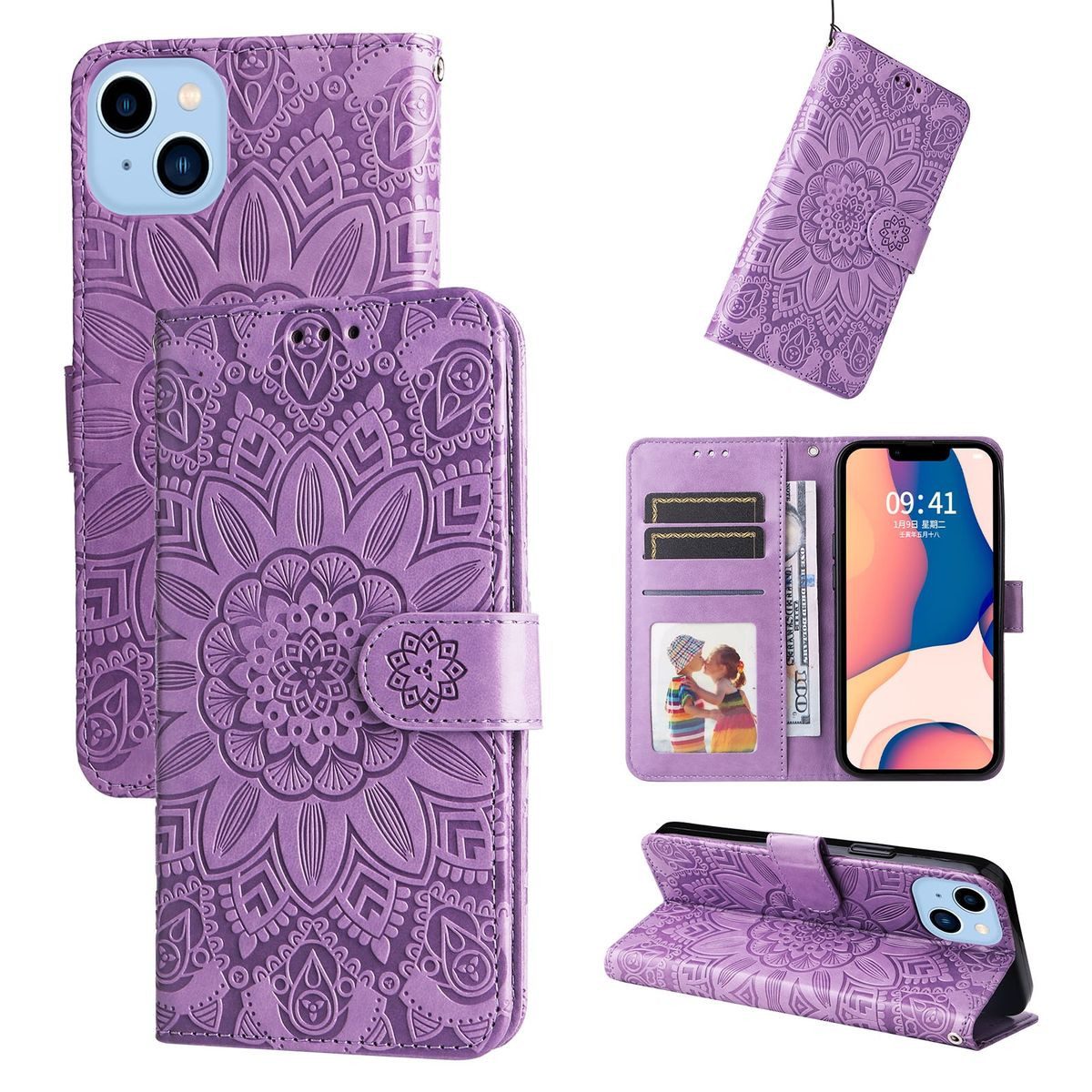 König Design Handyhülle Apple iPhone 14, Schutzhülle Schutztasche Case Cover Etuis Wallet Klapptasche Bookstyle