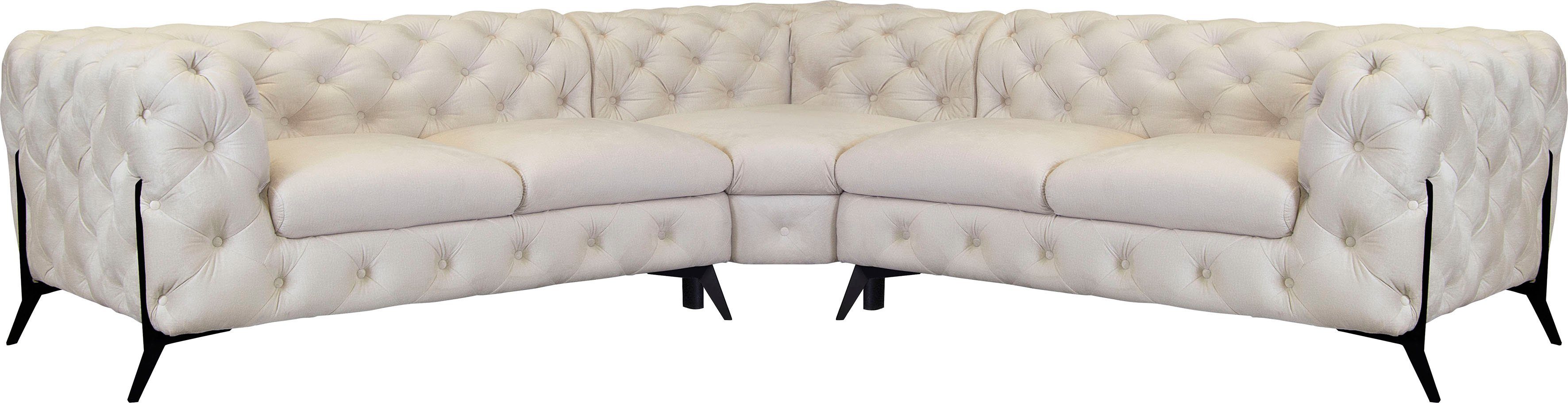 Home affaire Chesterfield-Sofa Amaury L-Form, Chesterfield-Optik, Breite/Tiefe je 262 cm, Fußfarbe wählbar