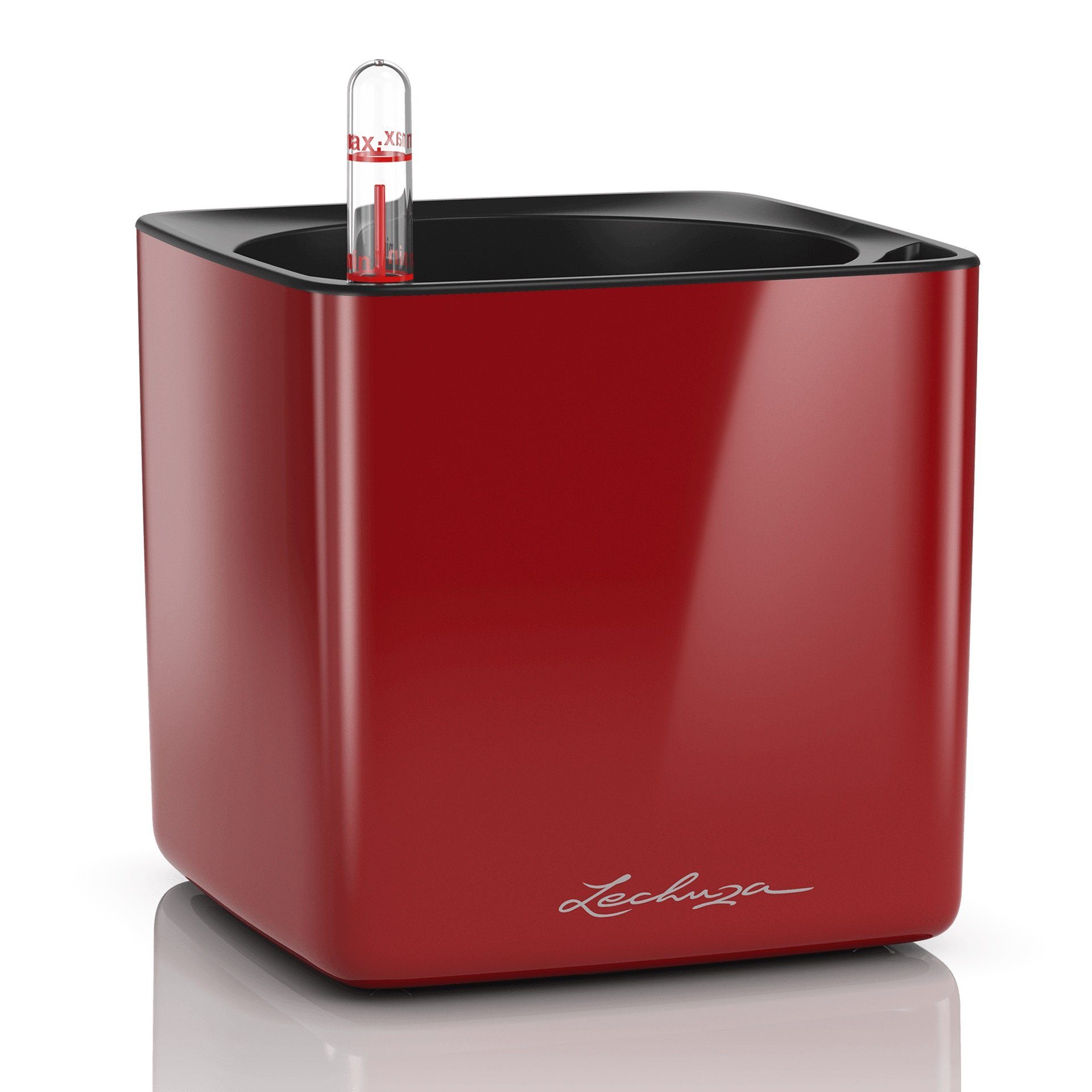 Lechuza® Kräutertopf Pflanztopf Cube Glossy 14 scarlet rot highgloss günstig online kaufen