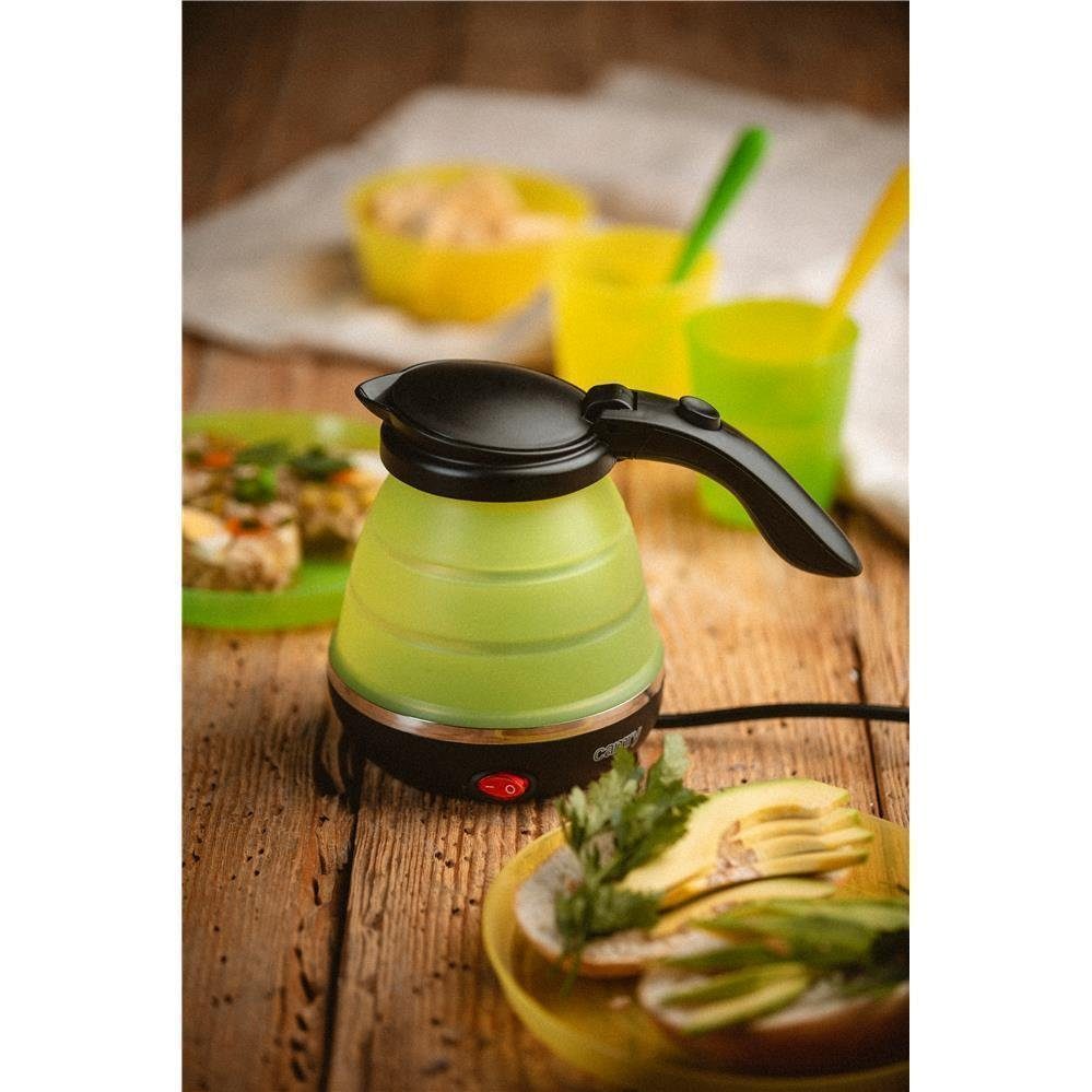 Camry Wasserkocher CR 1265 Kompakter Reise-Wasserkocher, faltbar, Silikon, Kunststoff, grün