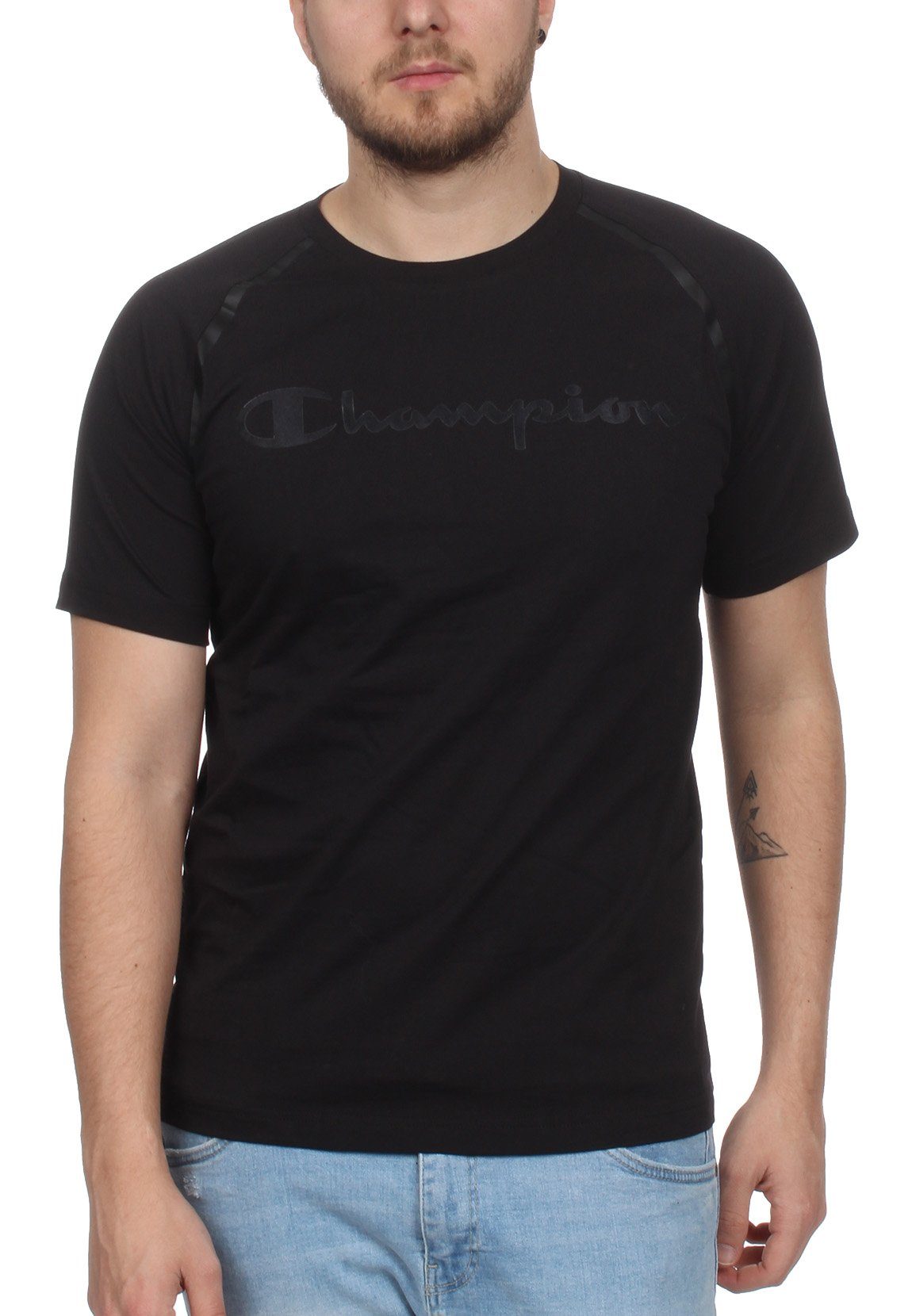 Champion NBK T-Shirt Schwarz S19 T-Shirt 213197 KK001 Herren Champion