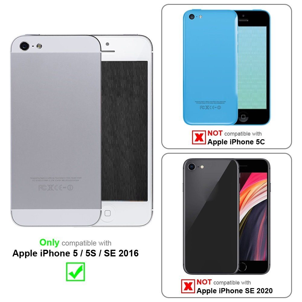 Cadorabo Handyhülle für iPhone 5 / 5S / SE 2016 Hülle Apple iPhone 5 / 5S / SE 2016, Flexible Hülle TPU Silikon Schutzhülle Back Cover Case