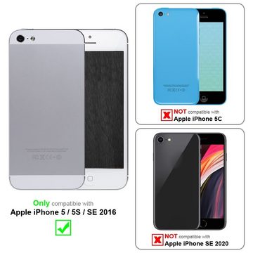 Cadorabo Handyhülle Apple iPhone 5 / 5S / SE 2016 Apple iPhone 5 / 5S / SE 2016, Klappbare Handy Schutzhülle - Hülle - mit Standfunktion und Kartenfach