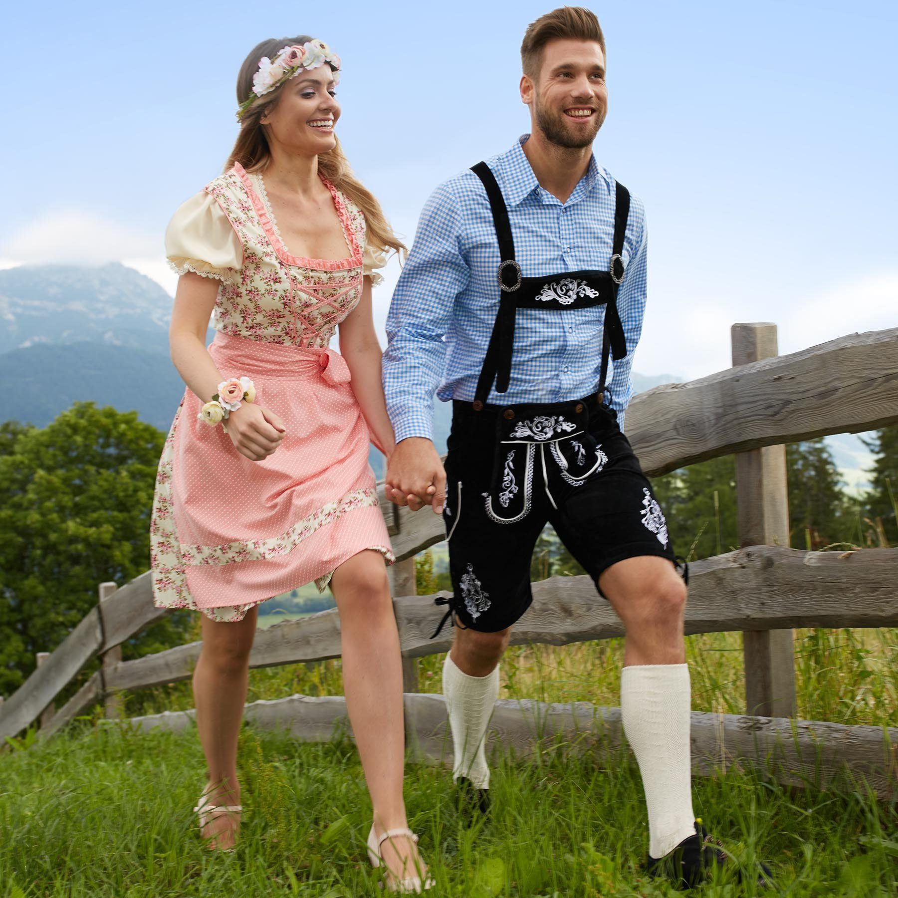 dressforfun Trachtenhose Kniebund-Oktoberfest-Hose in klassischer Trachtenform mit (Herrenhose, für Volksfeste in Schwarz) hoher Tragekomfort, Gürtelschlaufen und abnehmbare Hosenträger