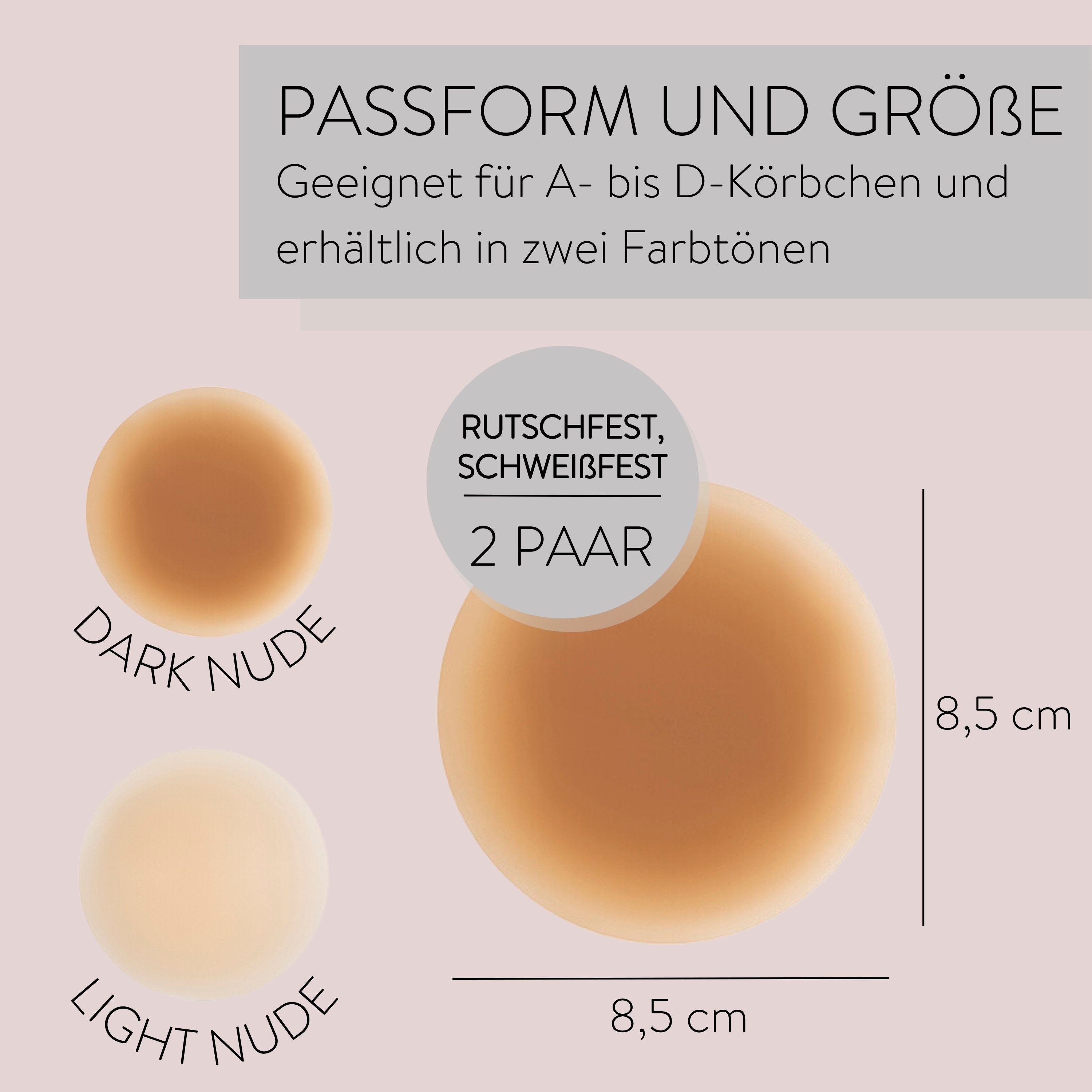 PARSA Beauty Set: Push-up-BH Lifestyle Silicone Nipple Covers in Dunkelbeige, wiederverwendbar – Bild 3 von 5