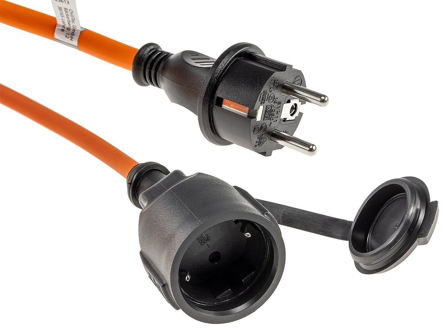 ChiliTec Gartensteckdose ChiliTec Verlängerungskabel, IP44, Orange H07RN-F 3G1,5, Außenbereich