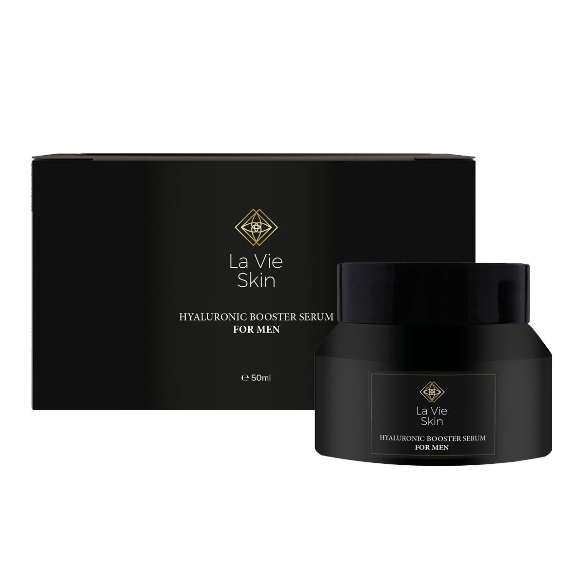 La Vie Skin Gesichtsserum Hyaluronic Booster Serum for men, Glättet Falten - Aftershave - Feuchtigkeitsspendend