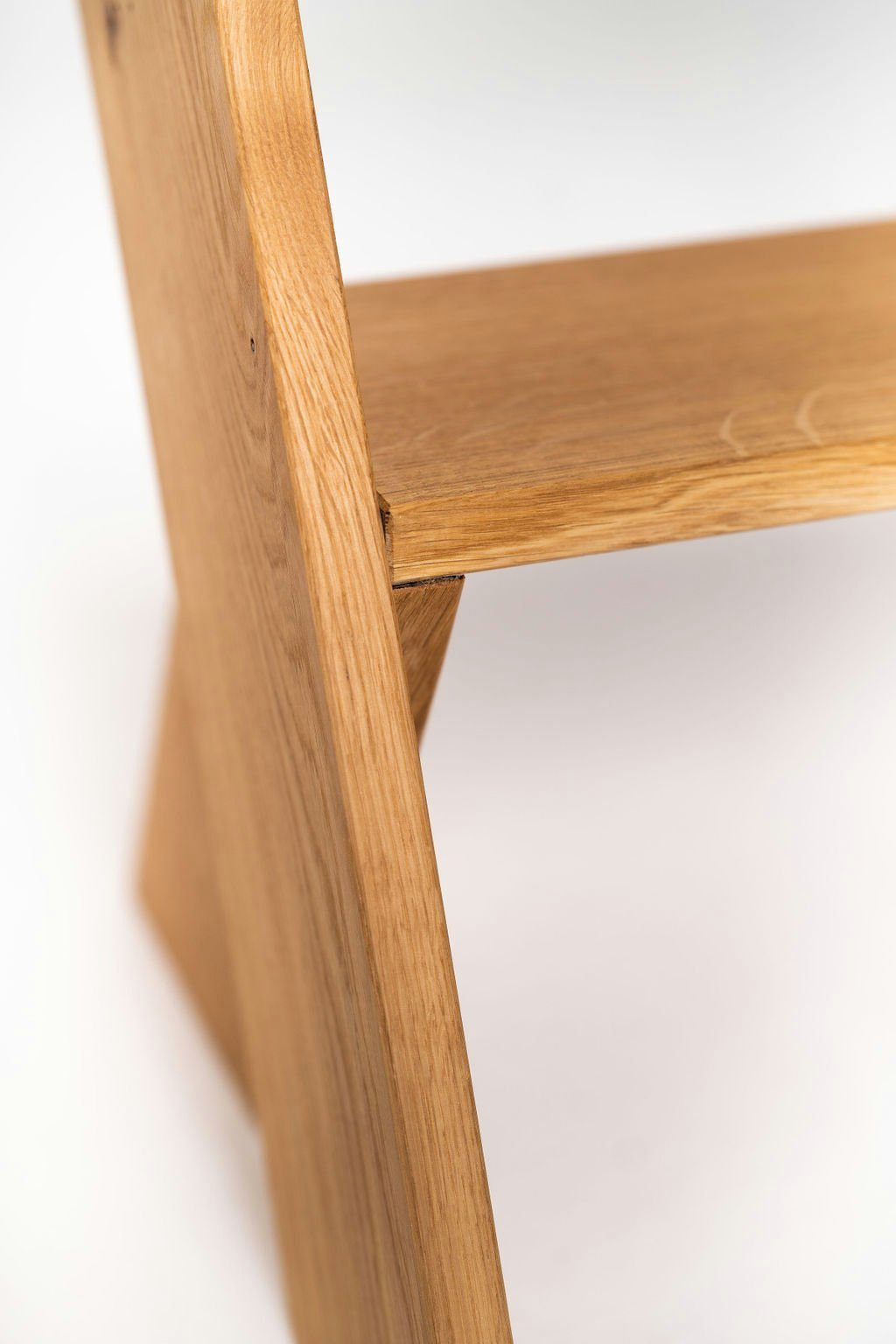 kleiderleiter.de Tritthocker Hocker LOBO Massivholz Eiche mit zwei Stufen H 49 x B 42 x T 40 cm, besonders stabil