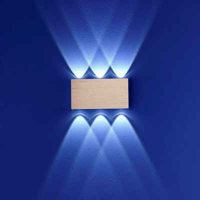 click-licht LED Außen-Wandleuchte LED Wandleuchte Stream in Roségold 6x 1W 540lm IP54, keine Angabe, Leuchtmittel enthalten: Ja, fest verbaut, LED, warmweiss, Aussenlampe, Aussenwandleuchte, Outdoor-Leuchte