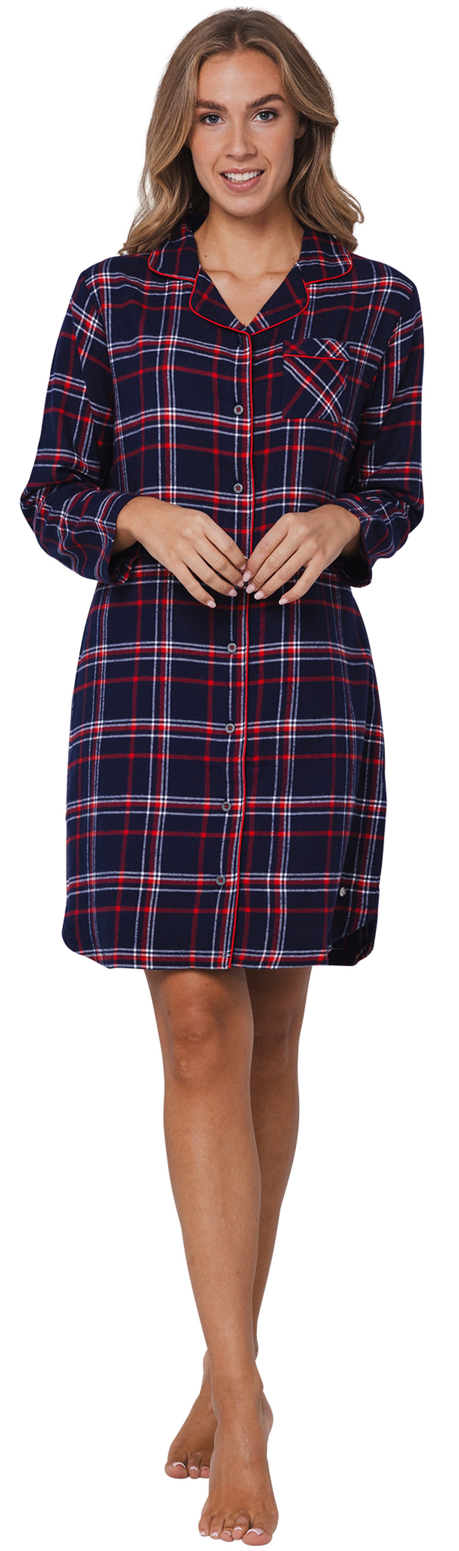 Rebelle Nachthemd Rebelle Damen Flanell Schlafshirt günstig online kaufen