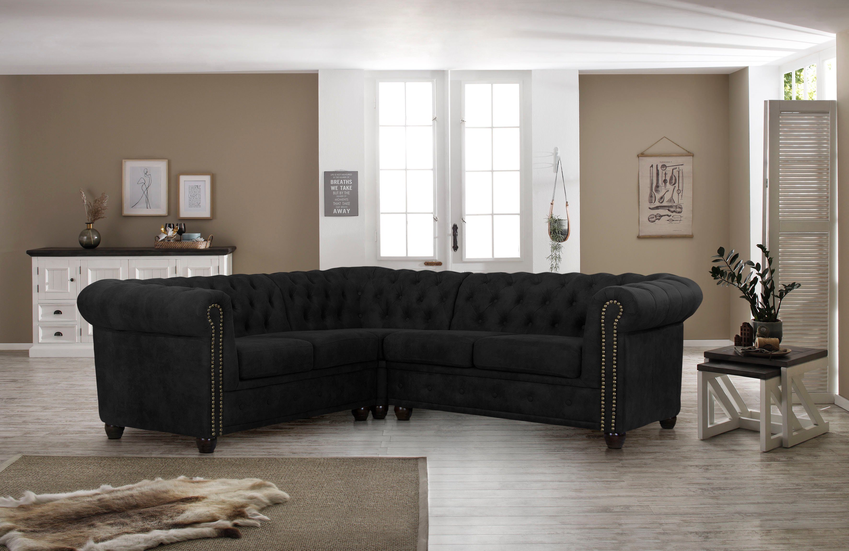 Home affaire Chesterfield-Sofa Rysum L-Form, Chesterfield-Optik, günstig online kaufen