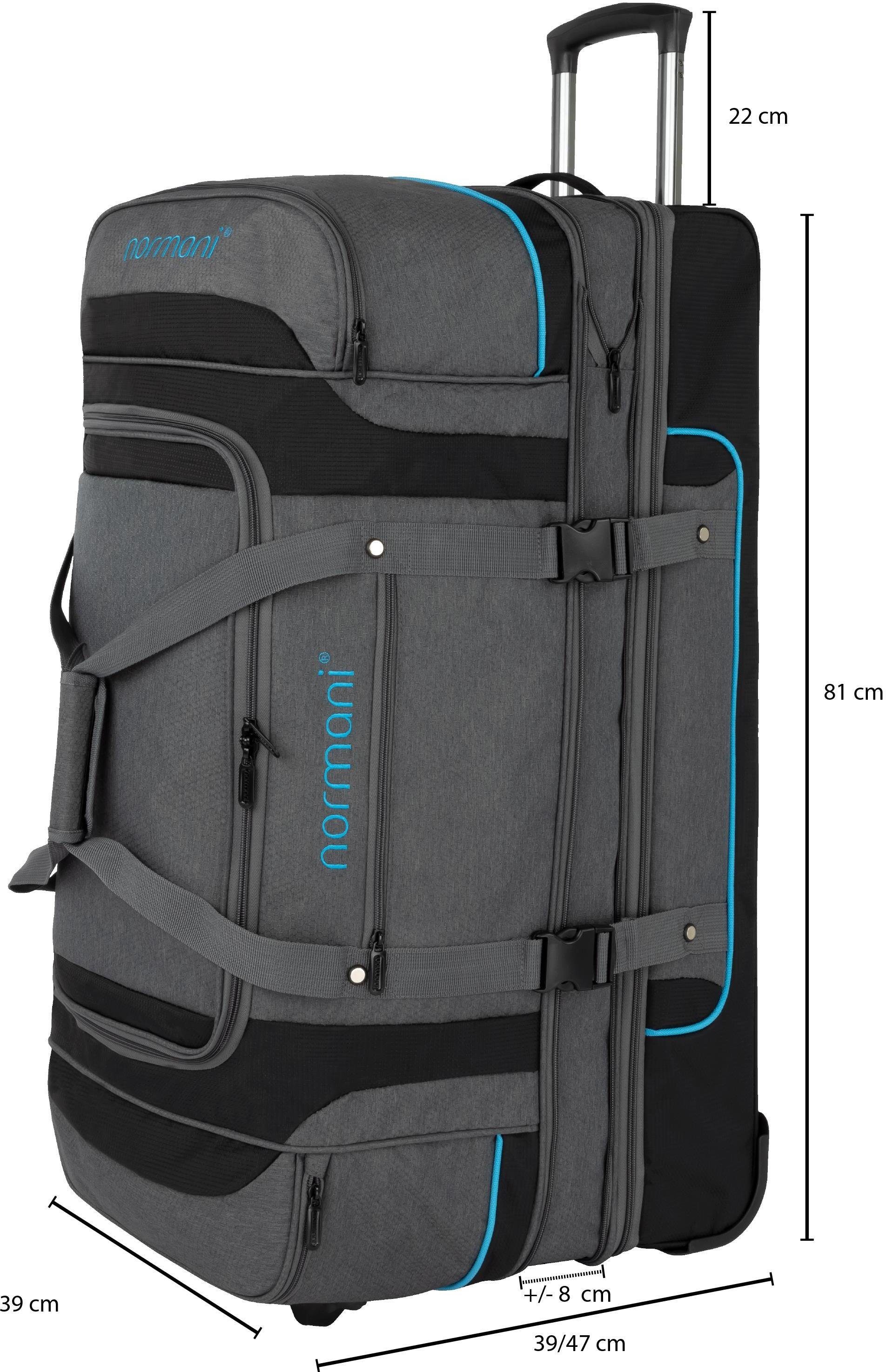 Reisetasche normani 150 Liter auf 120-150 von Reisetrolley Reisetasche Grau/Blau Gigaro, 120 erweiterbar L