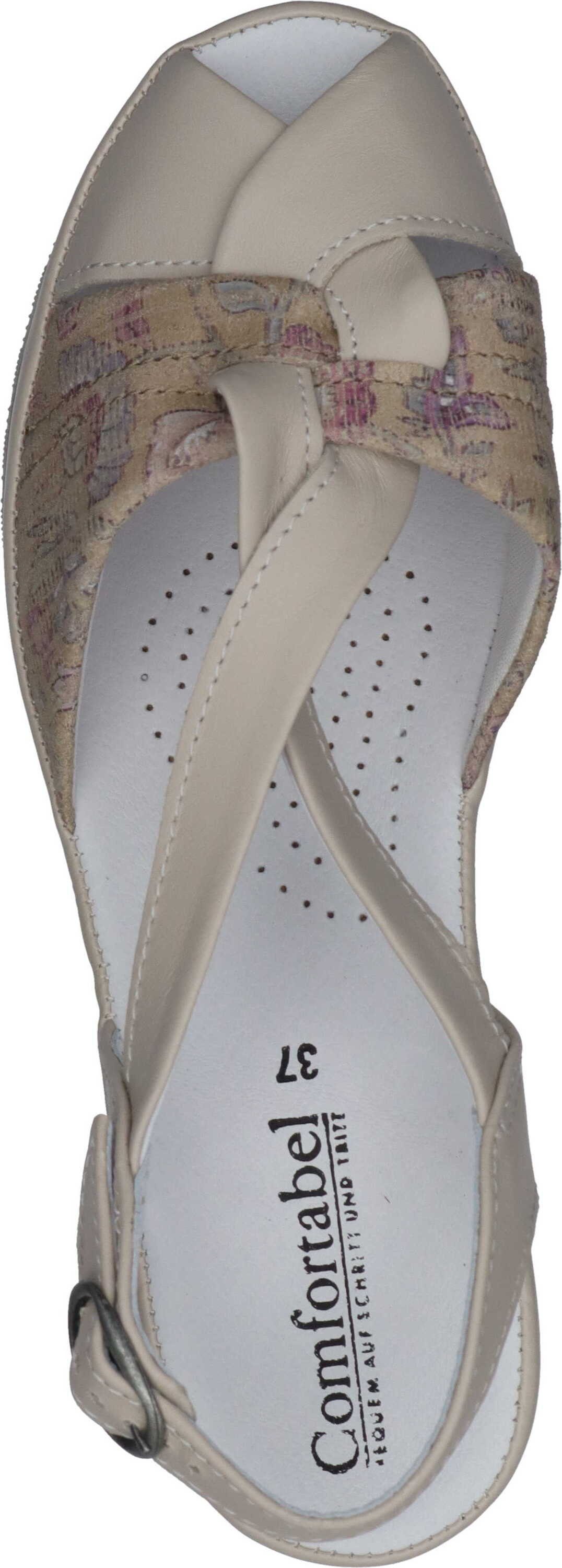 Comfortabel Sandale beige Veloursleder Sandalen aus