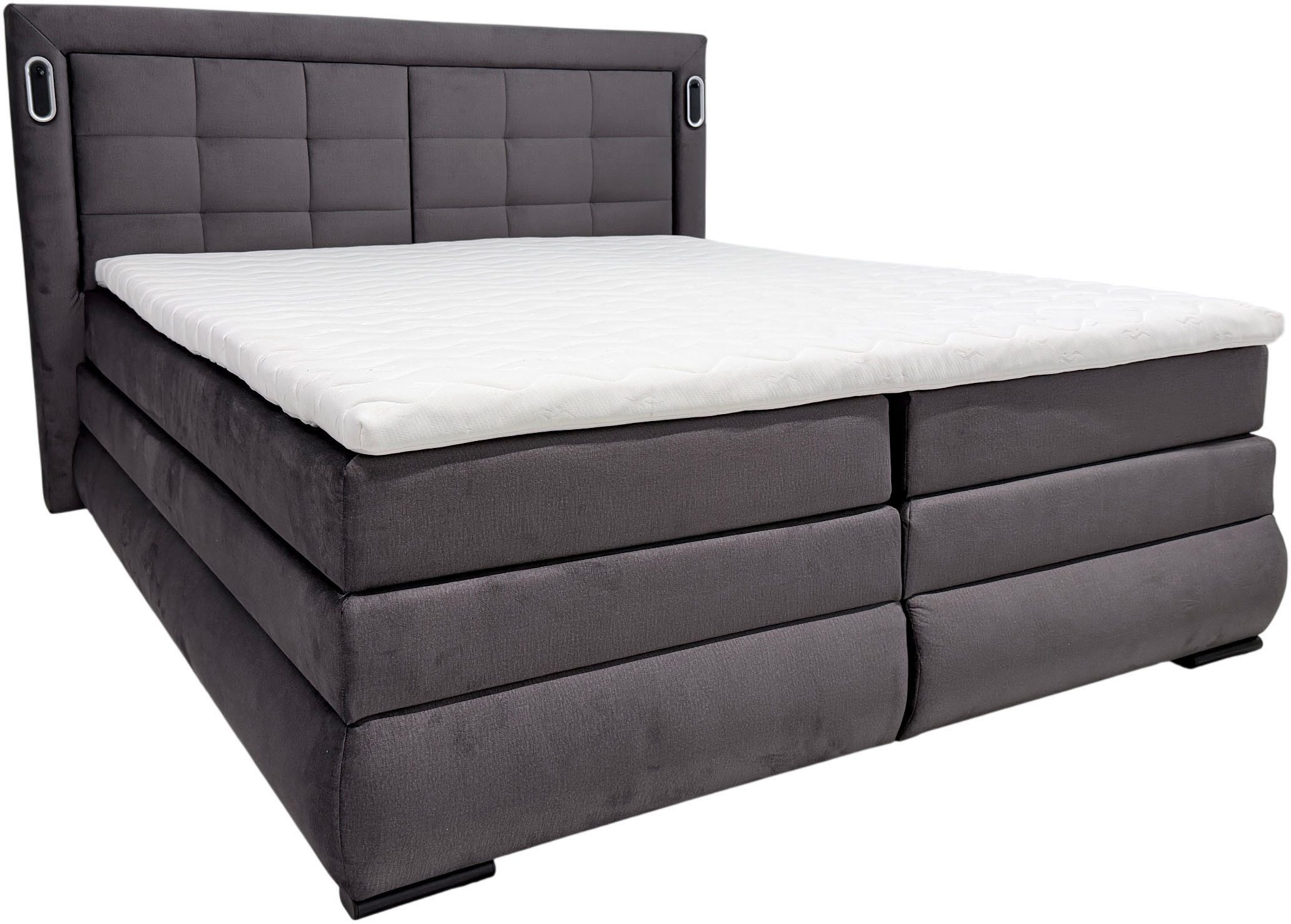 OTTO home Boxspringbett MIVVA, in H3, H4 oder Hmix H3/H4, wahlweise mit oder ohne LED-Leuchten