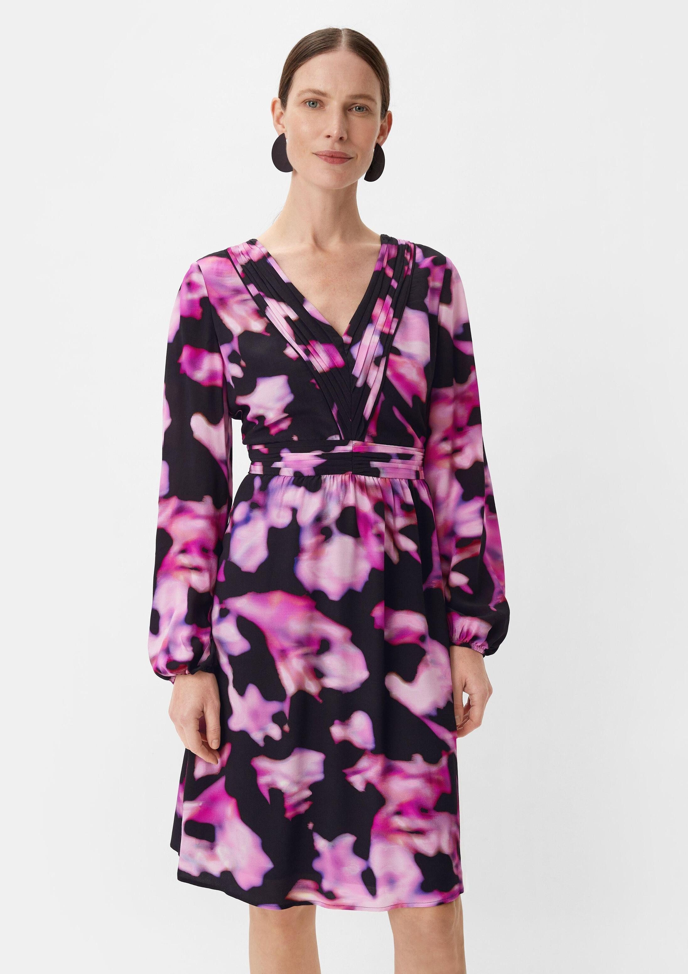 comma Minikleid Kleid Kurzes Kleid mit Allovermuster