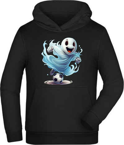 MyDesign24 Hoodie Kinder Kapuzen Sweatshirt - Hoodie mit Fußballspielendem Geist Kapuzensweater mit Aufdruck, i486