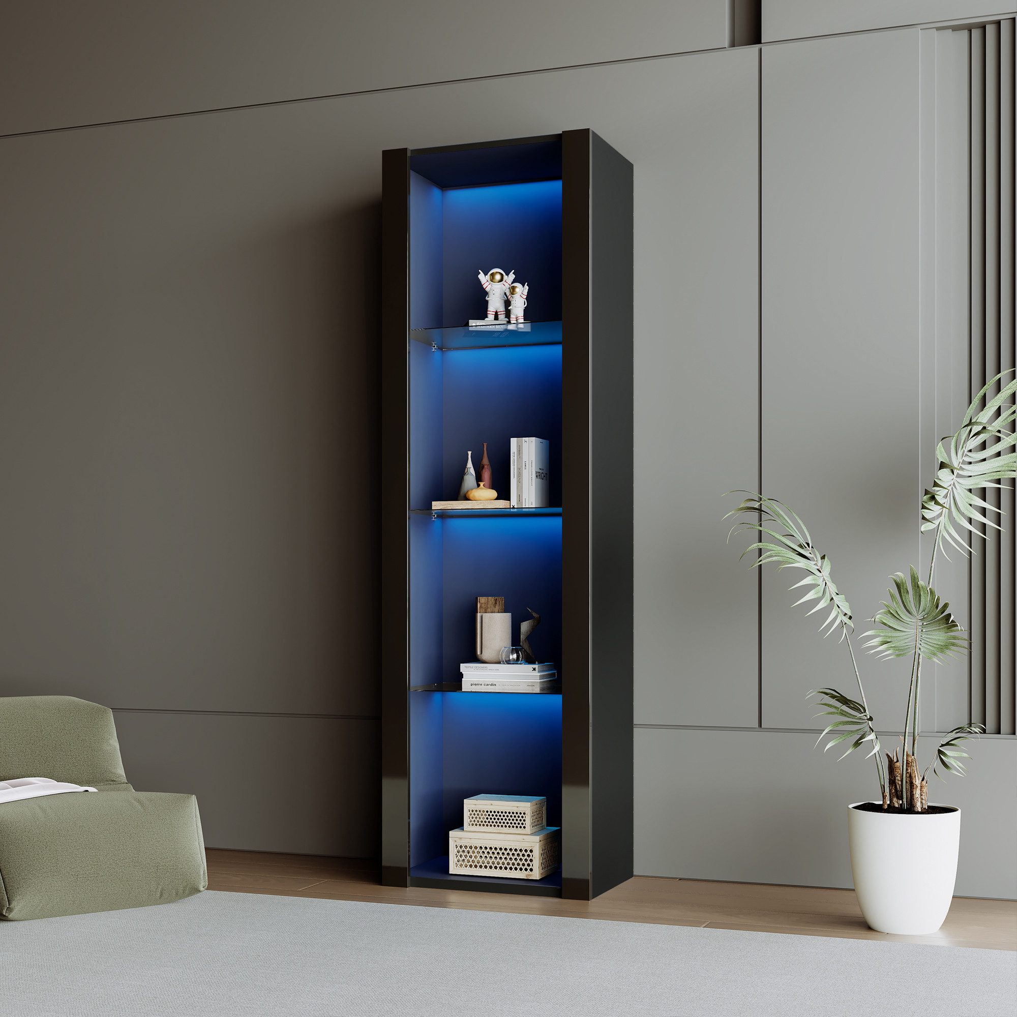MODFU Vitrine Standvitrine Glasvitrine (ohne Tür) günstig online kaufen